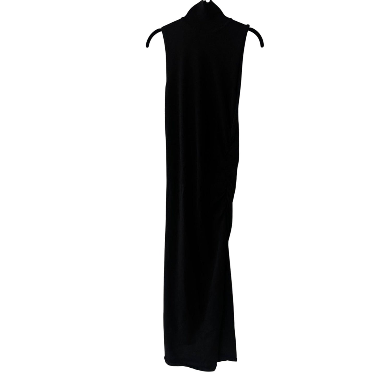 Zara black ribbed knit turtleneck tank dress size medium