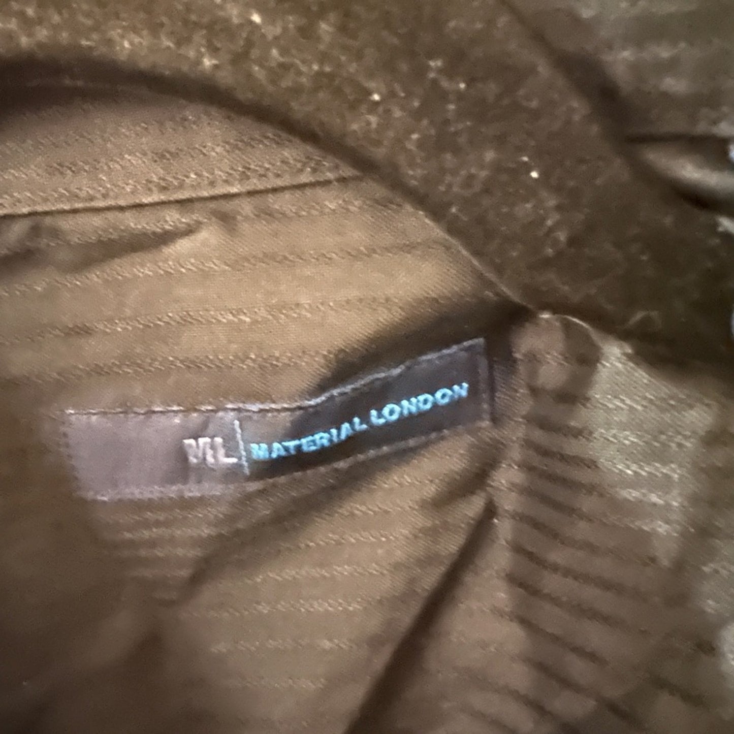 Material London 100% silk black button up shirt size XL