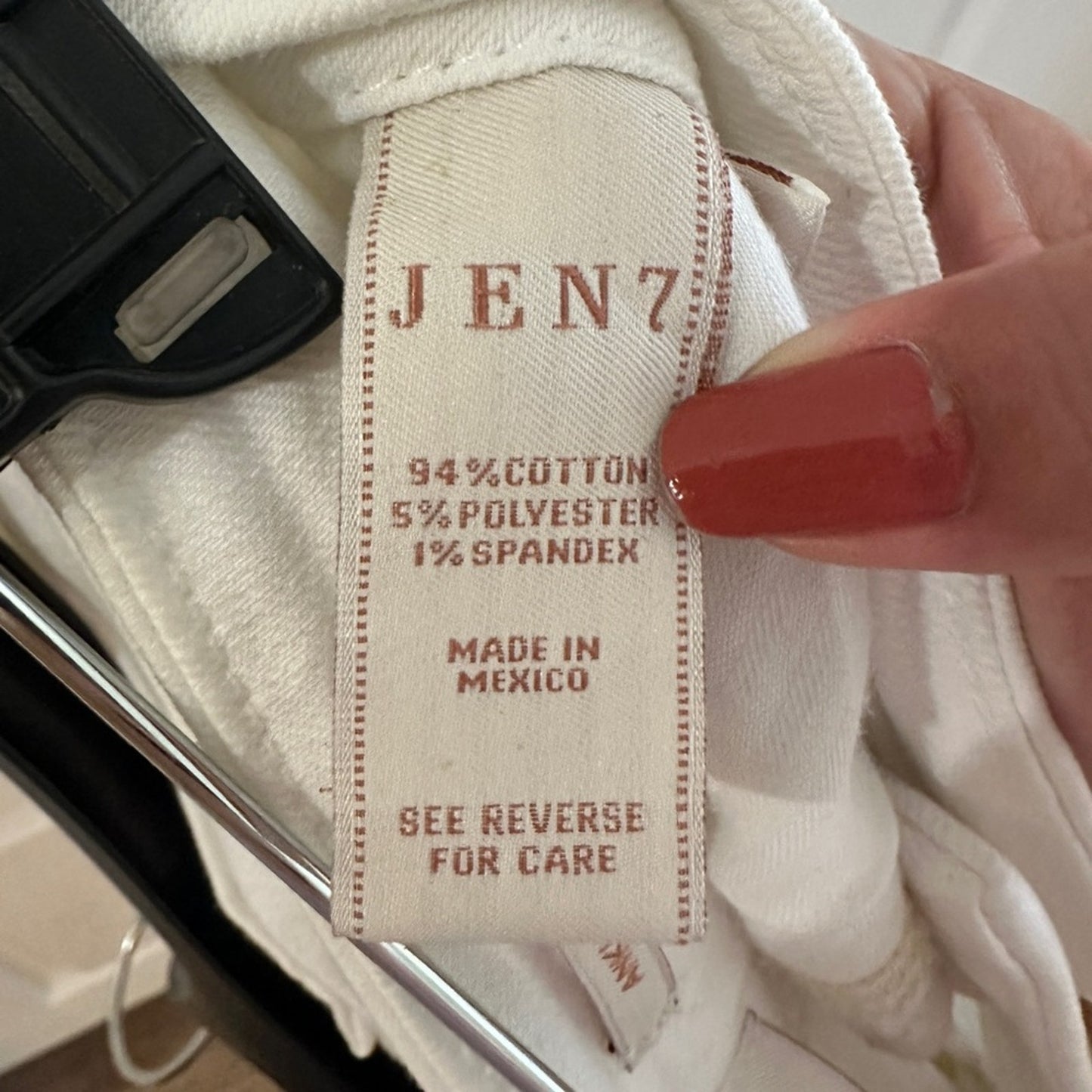 🍷Jen 7 by Sevens Jeans white mid rise ankle skinny jeans size 4
