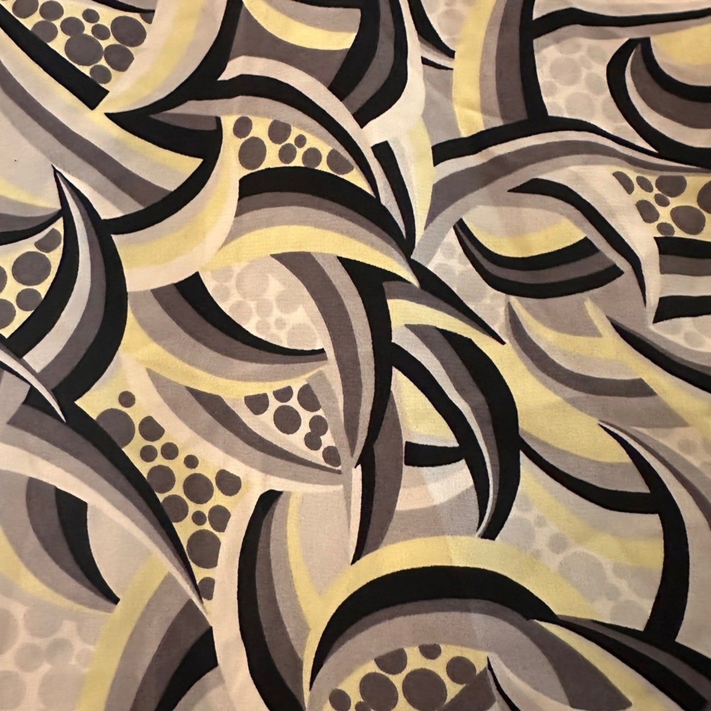 Ideology black great and yellow kaleidoscope print wrap midi skirt size 6