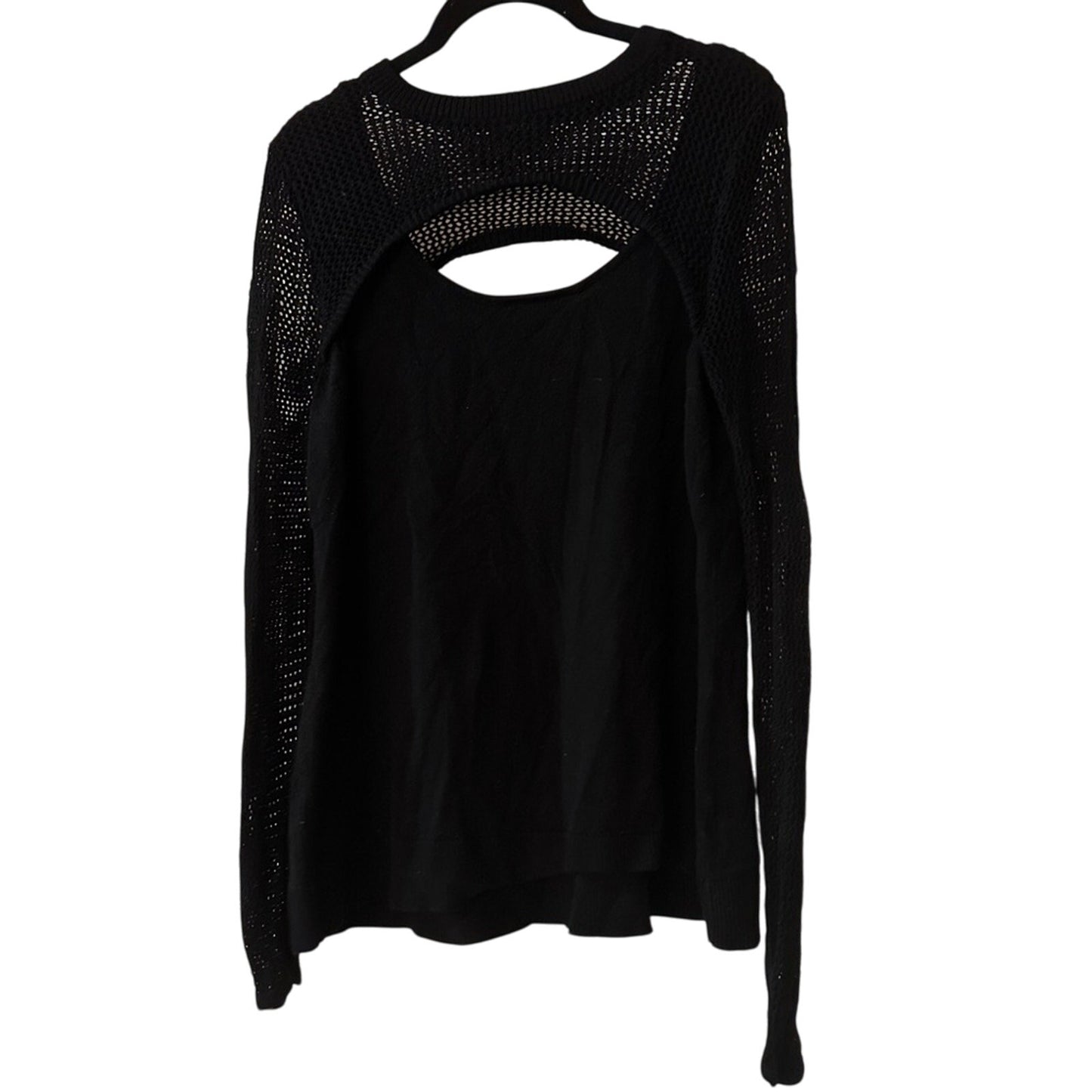 Torrid mesh overlay ribbed knit black top size 1