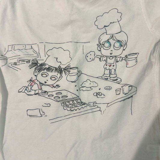 Chicettes by chicos white baking graphic tee size 2