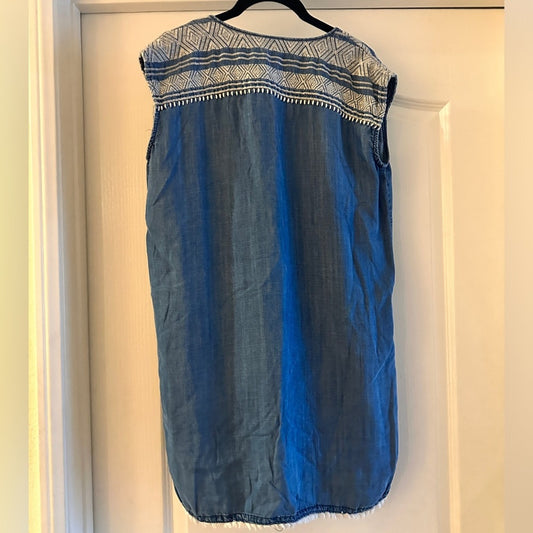 Chelsea & Theodore chambray sleeveless mini dress size small