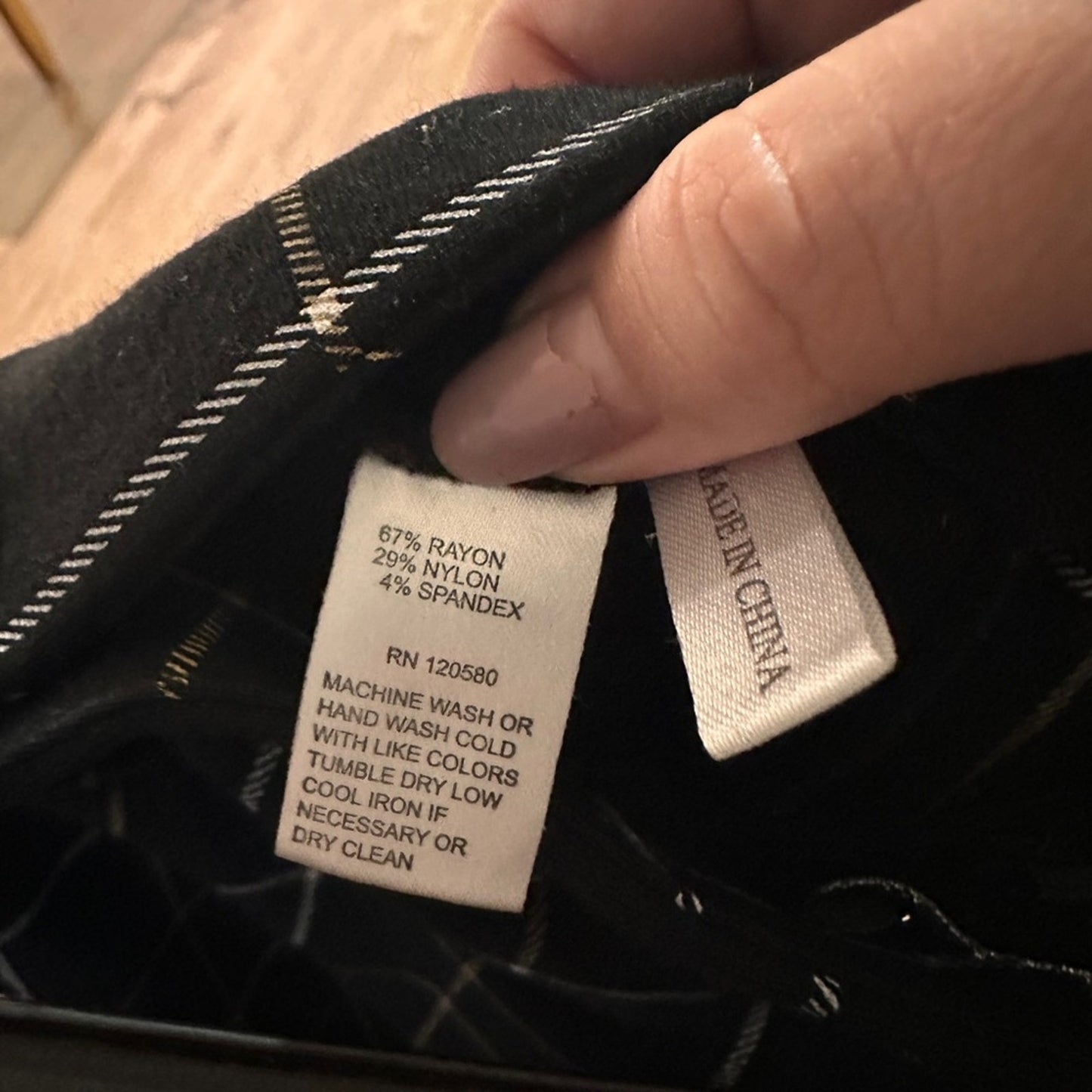 Amanda&Chelsea black check trouser pants size 2