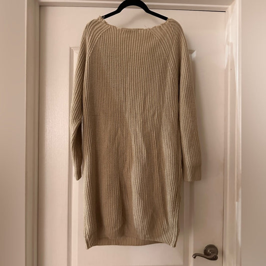 Simplee beige knit sweater dress size medium
