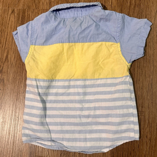 US polo Assn button down color block and striped shirt size 18m