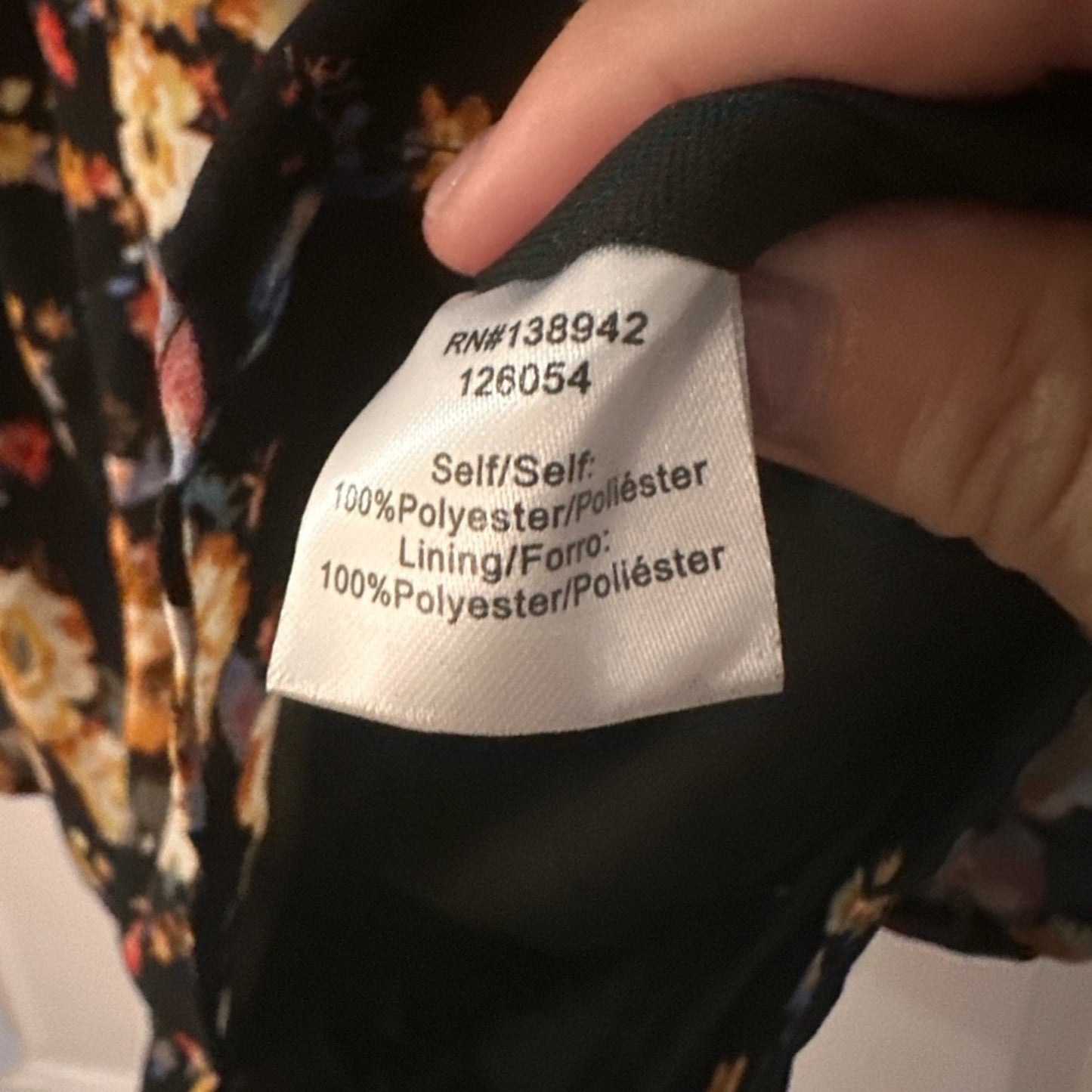 Ontwelfth black floral open back romper size medium