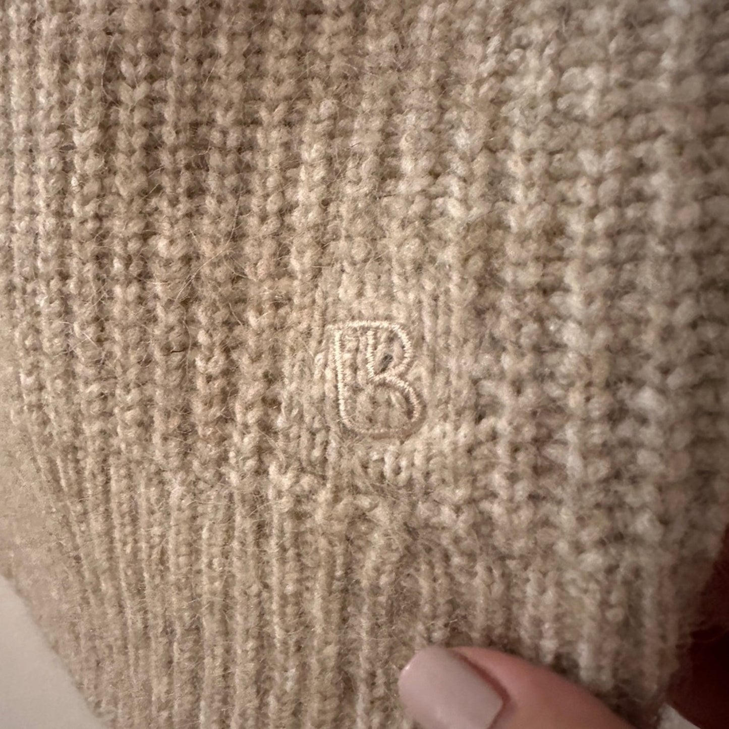 Ted Baker wool blend beige mock neck sweater size 3