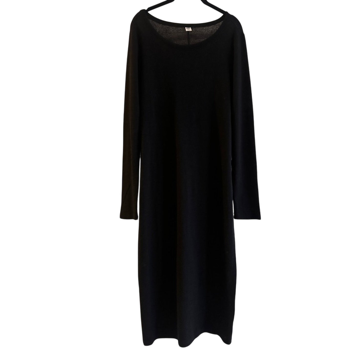 Old Navy chic and sleek black knit long sleeve midi dress size large