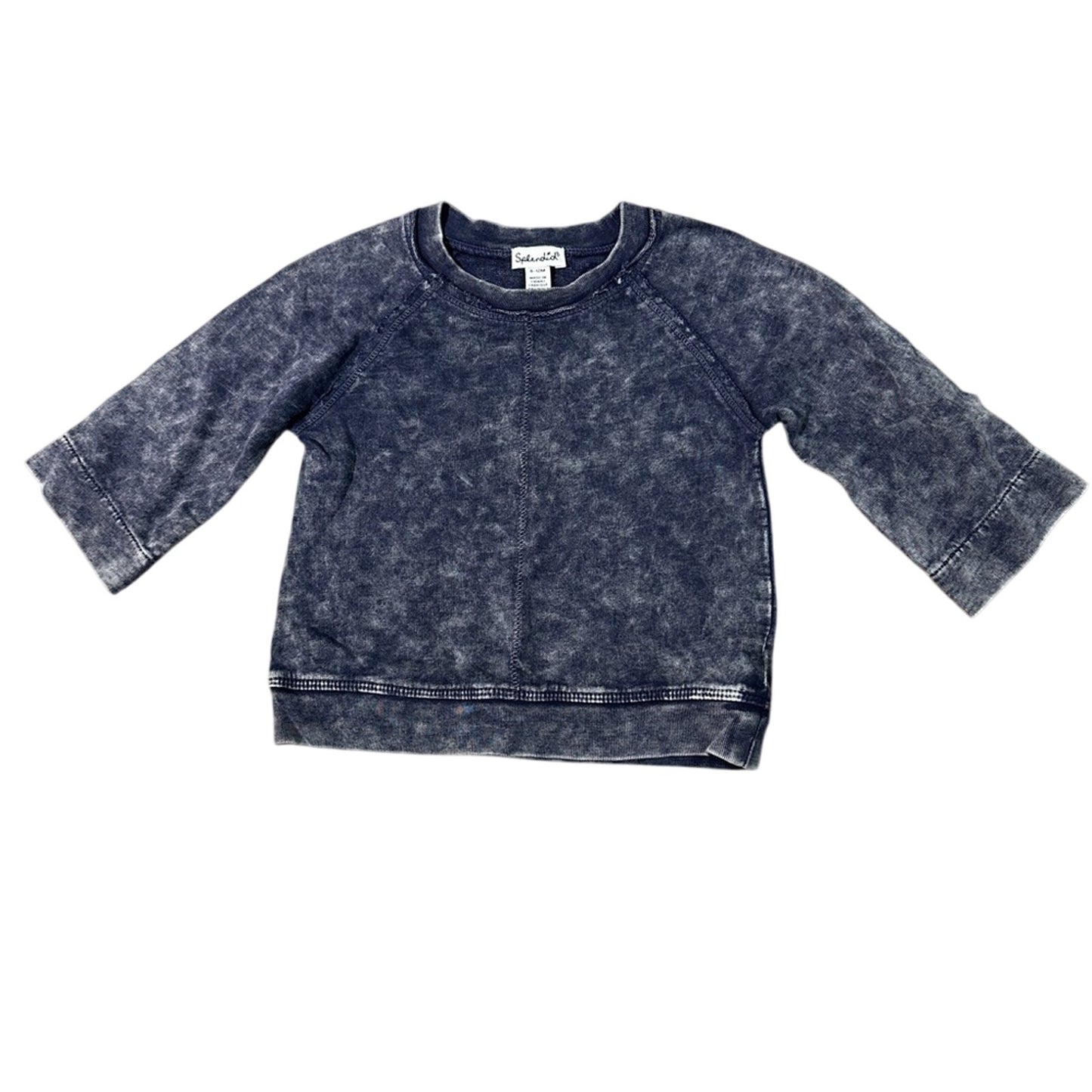 Spendid charcoal blue acid wash sweatshirt 6-12m