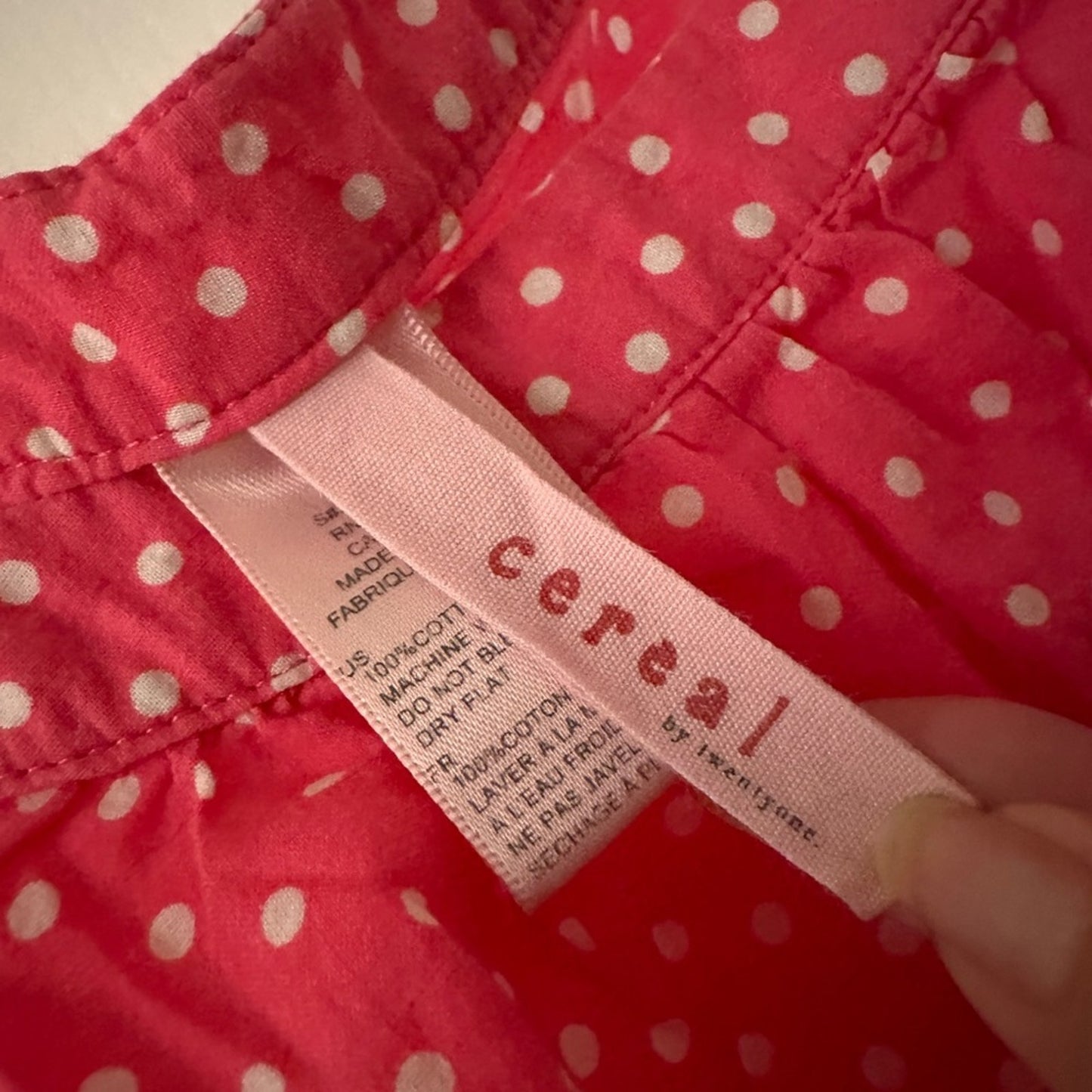 Cereal for forever 21 cotton pink polkadot chemise slip size small
