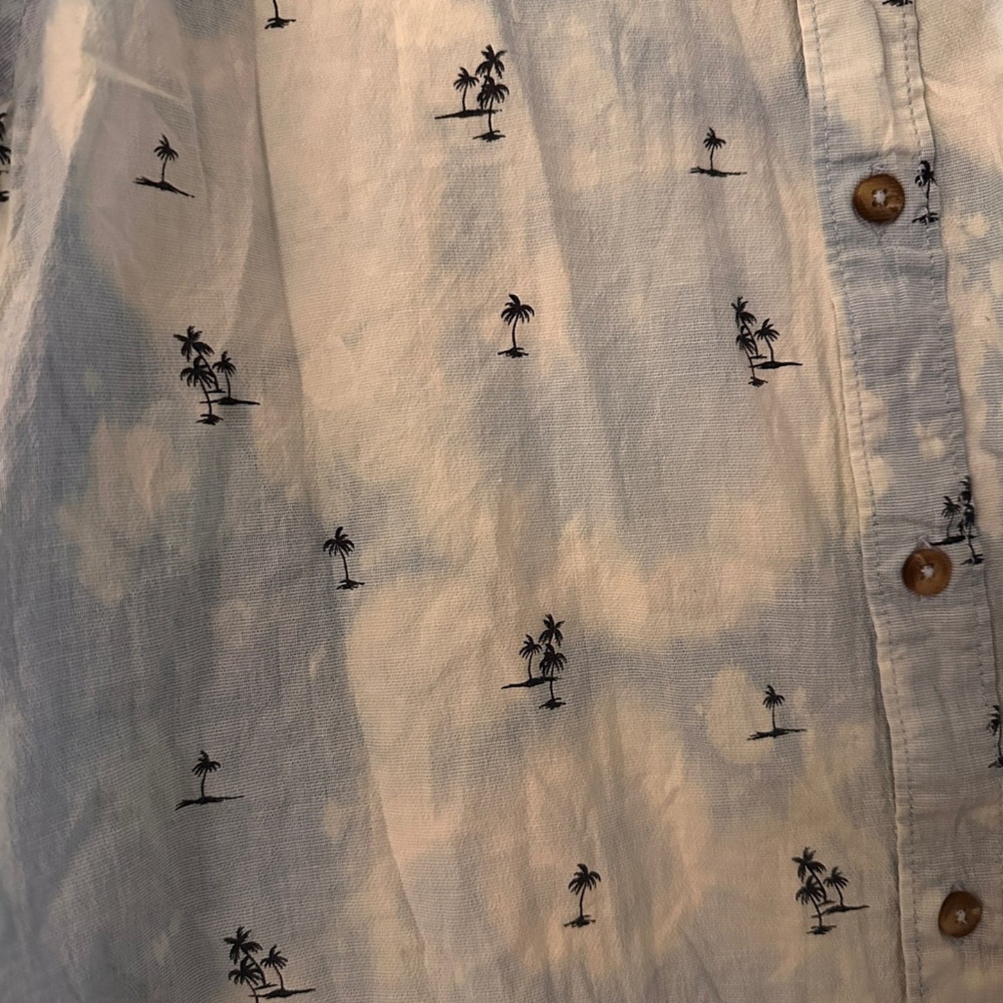 Billabong blue acid wash palm tee print shirt size large