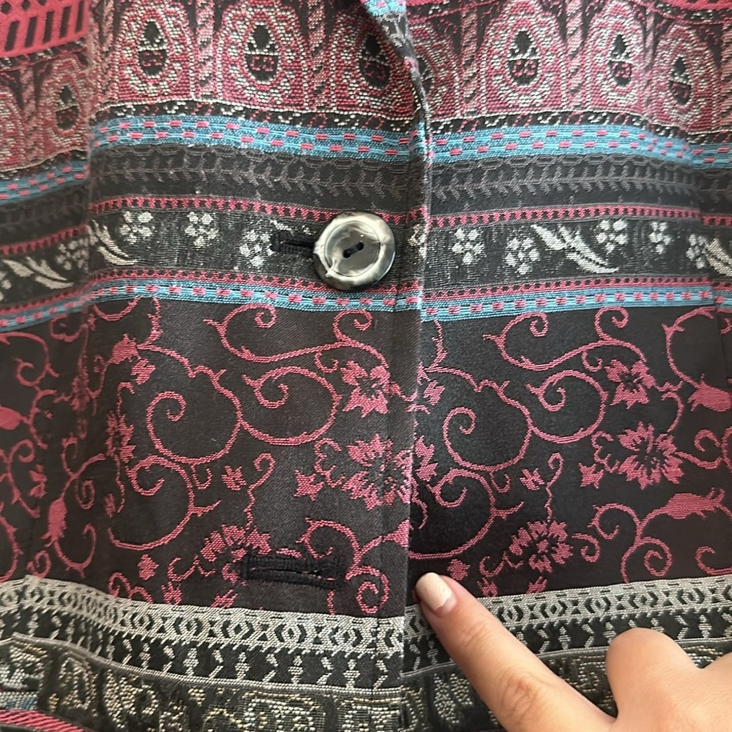 Beautiful Koret multicolored woven mixed media blazer size small