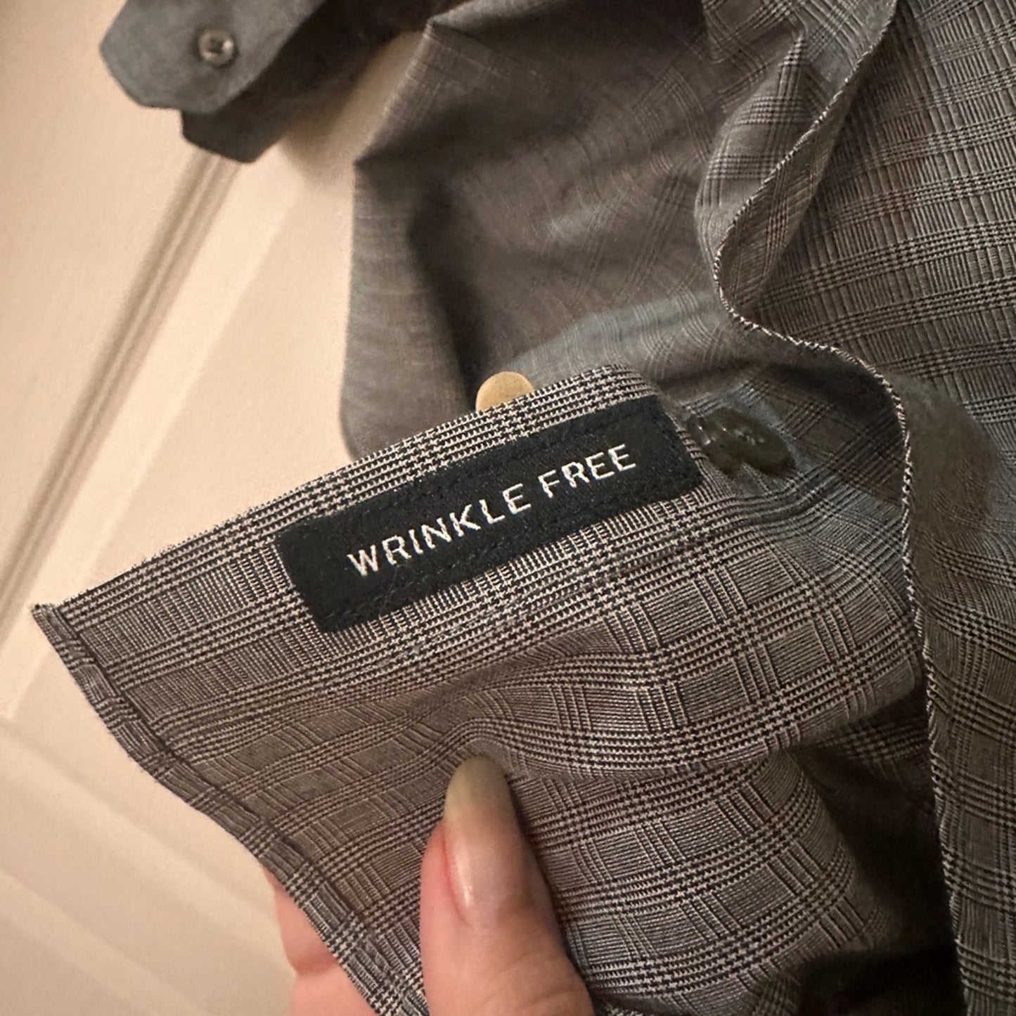 Van Heusen wrinkle free grey button up shirt size small