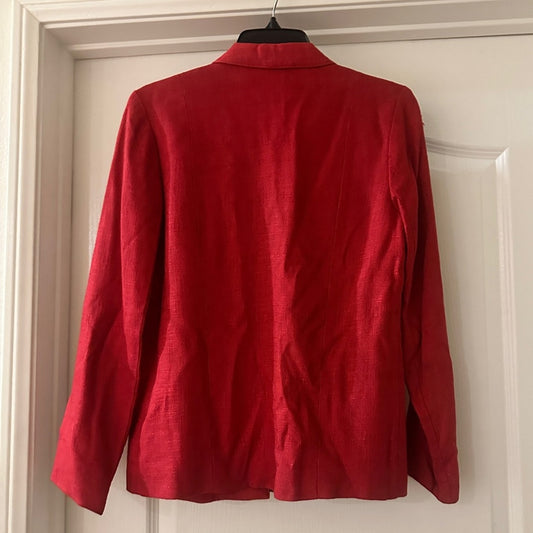 Vintage brand Barrie Martin red linen blend blazer