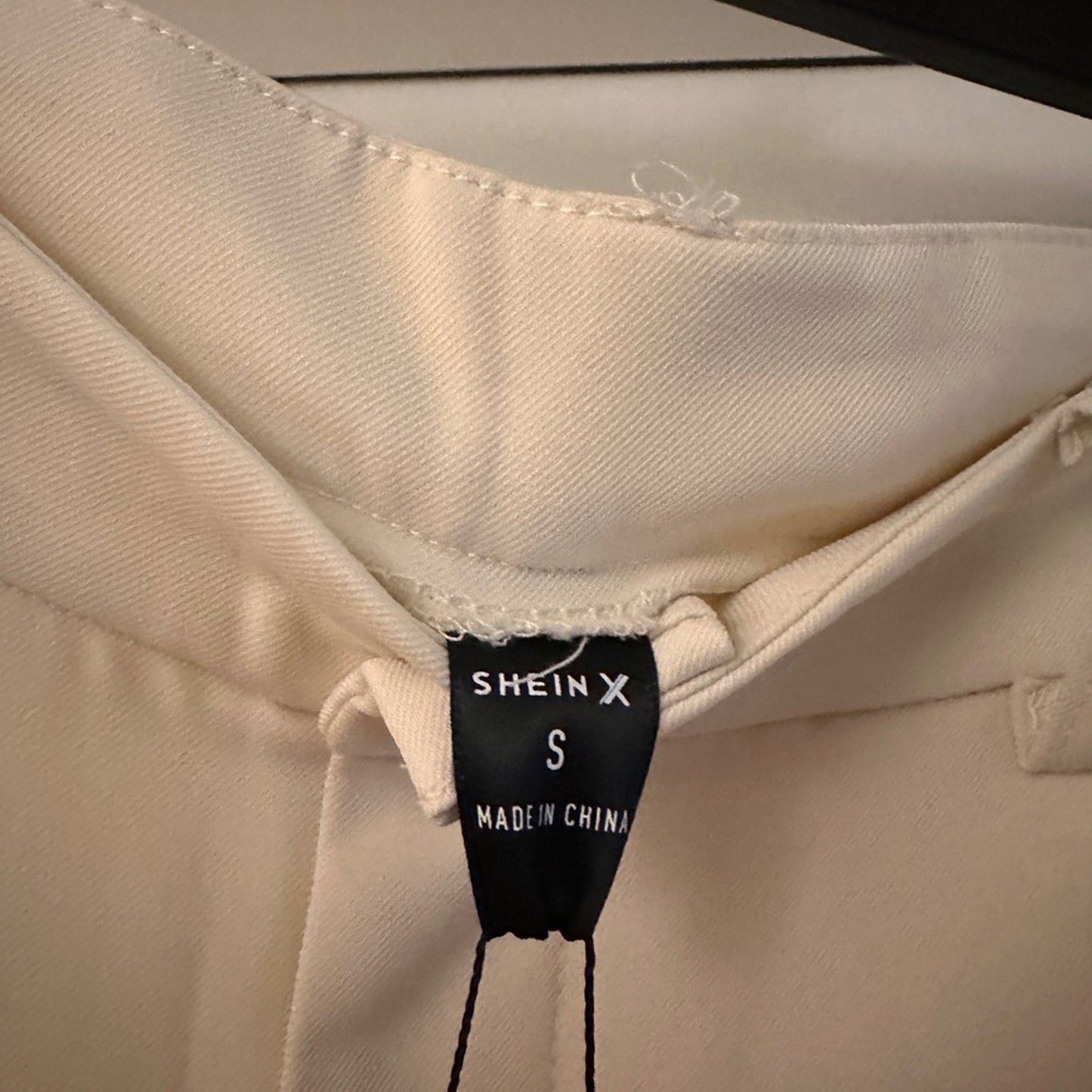 NWT SHEIN cream high waisted trouser pants size small