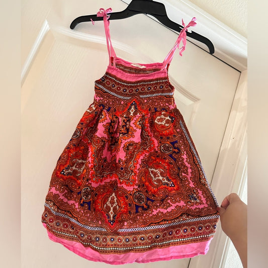 Twelfth Street baby pink paisley mixed print tank dress size 4