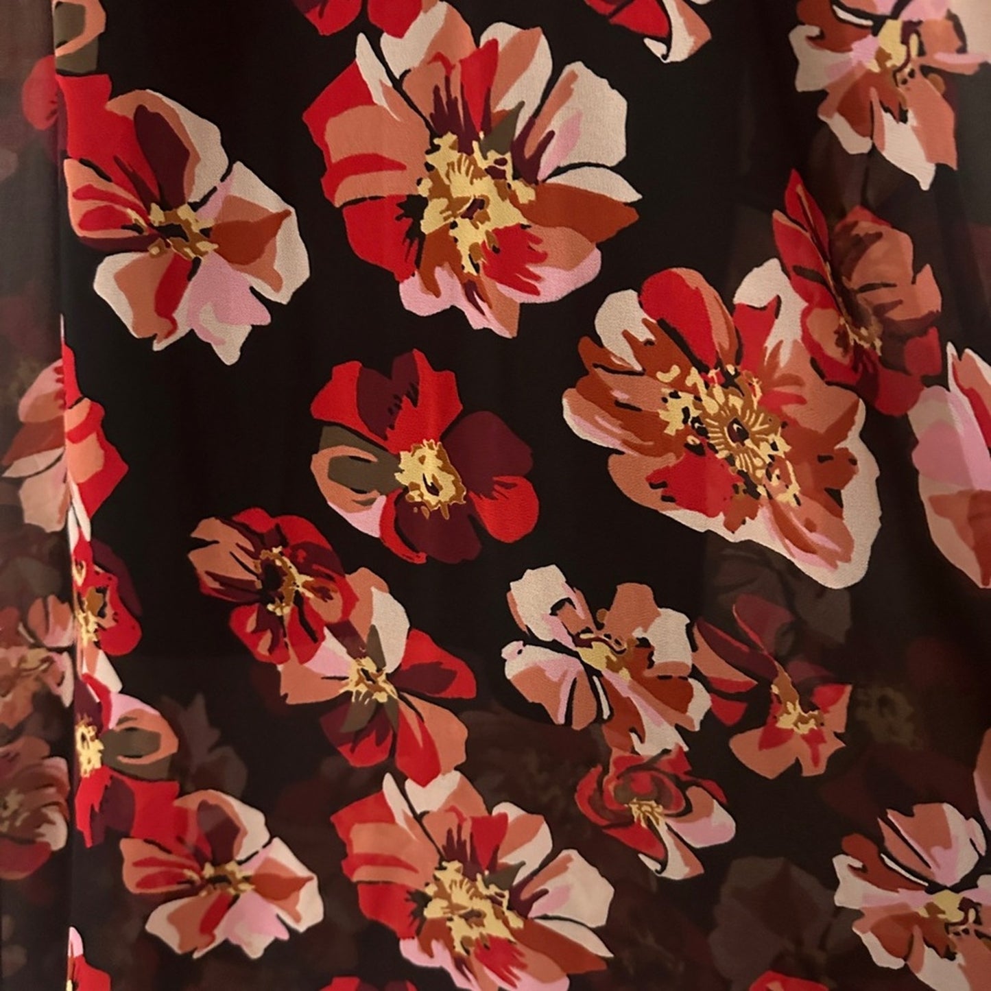 Madewell black floral midi dress size xs