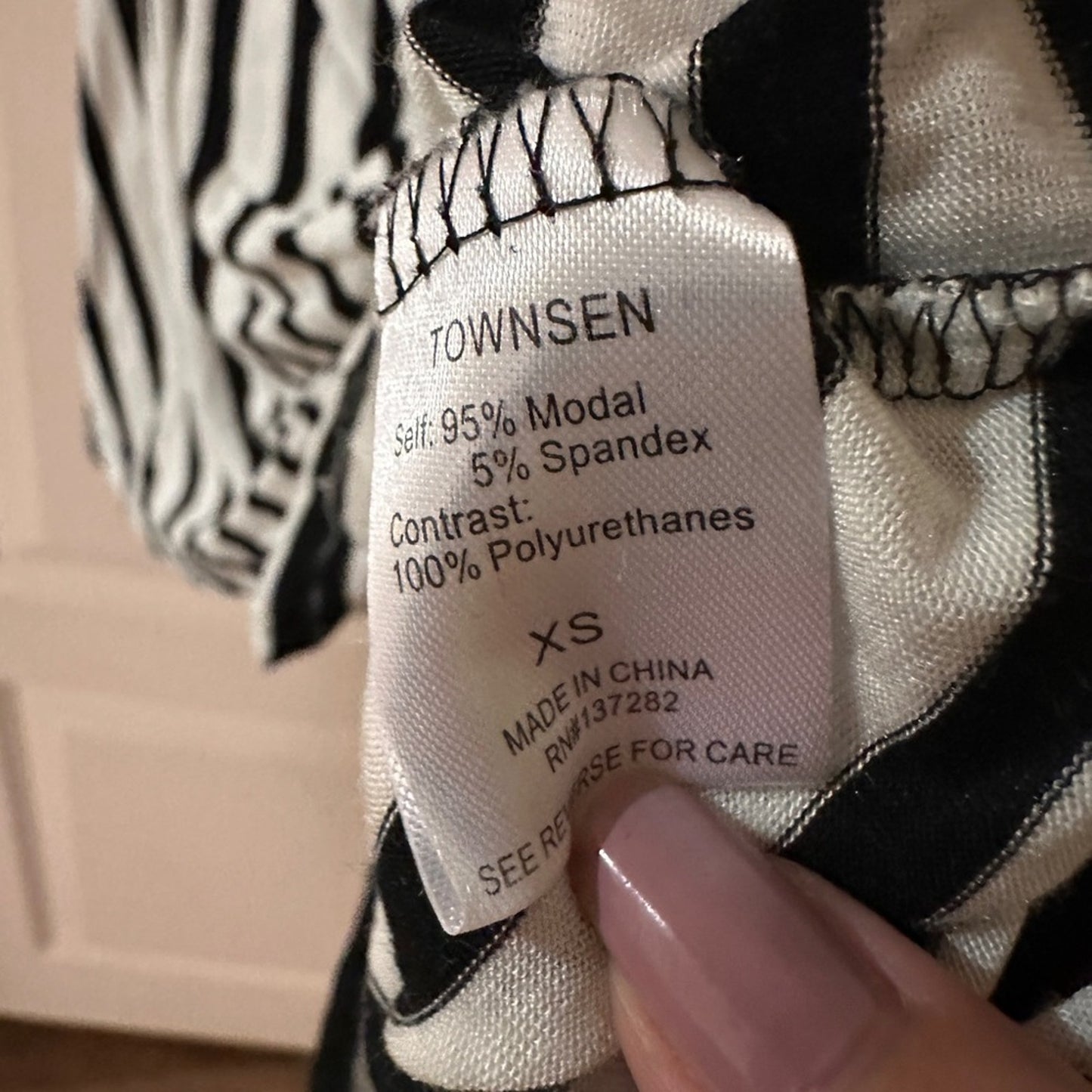Townsen black and white striped modal dress Size XS