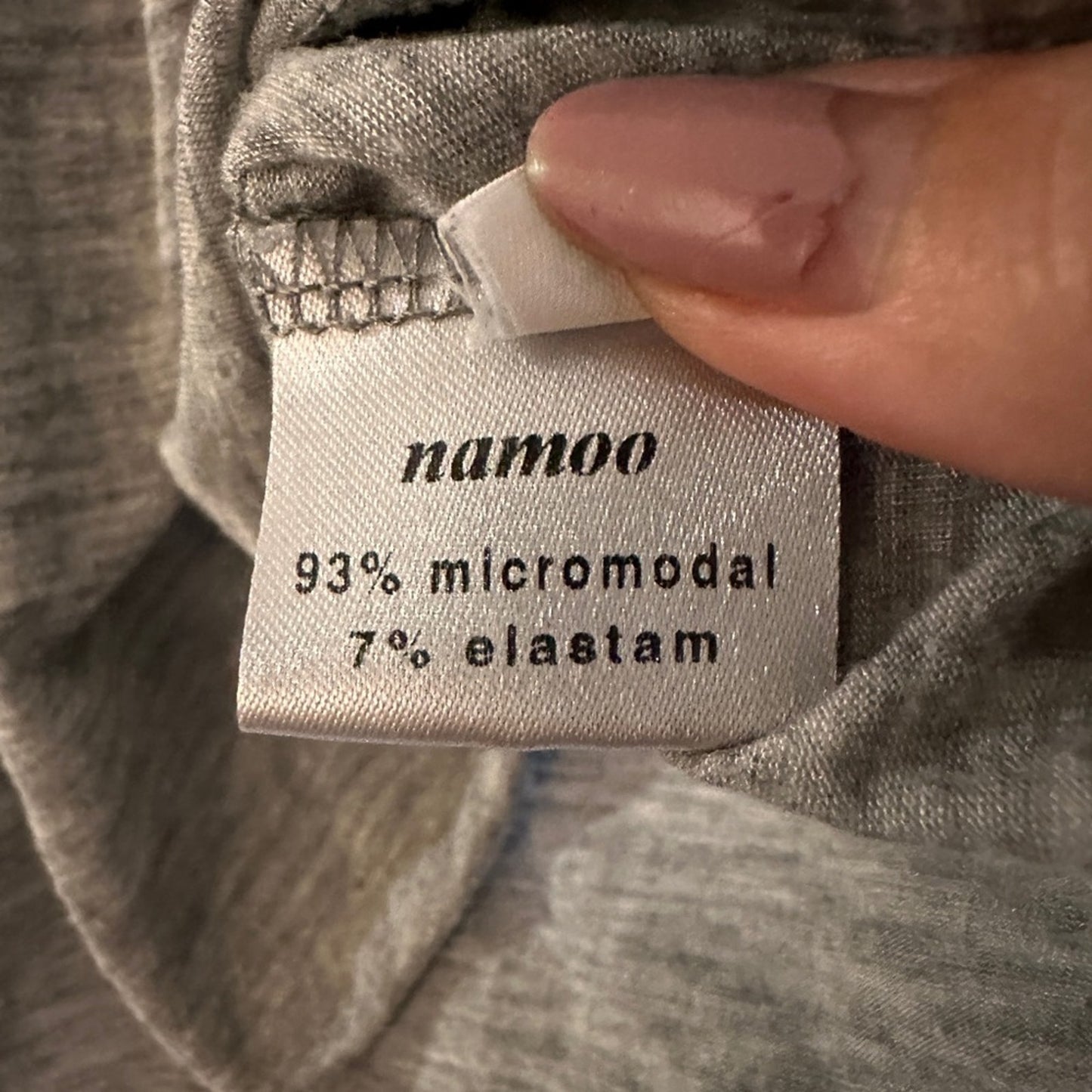 Namoo Italy grey modal tee shirt size small