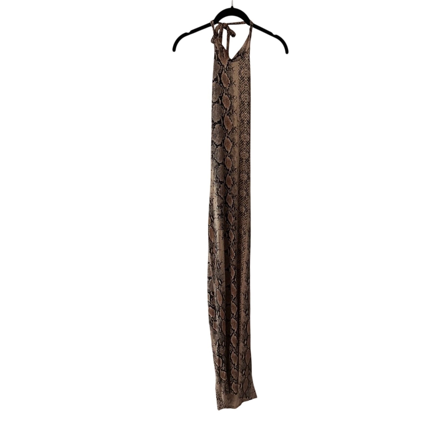 Pretty little think brown snake print halter dress size medium