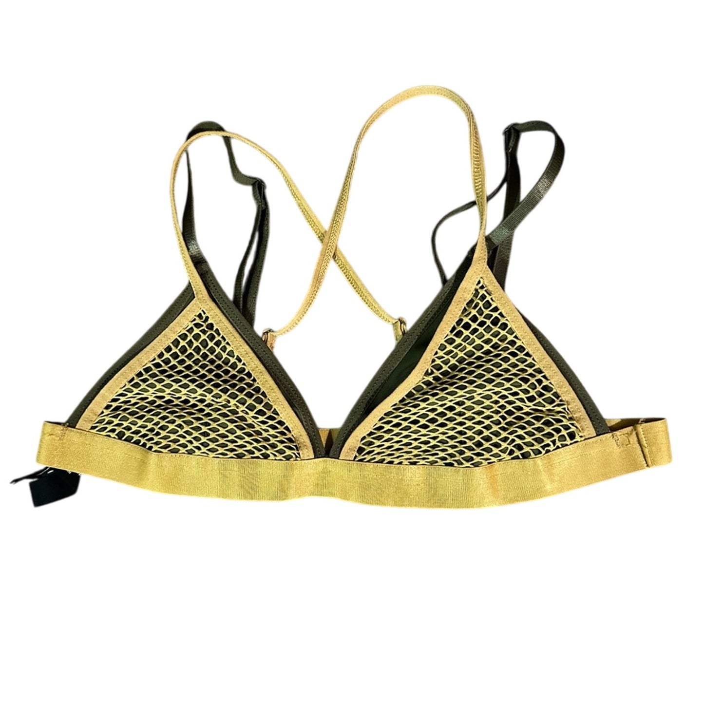 Urban outfitters green with gold mesh bralette size medium