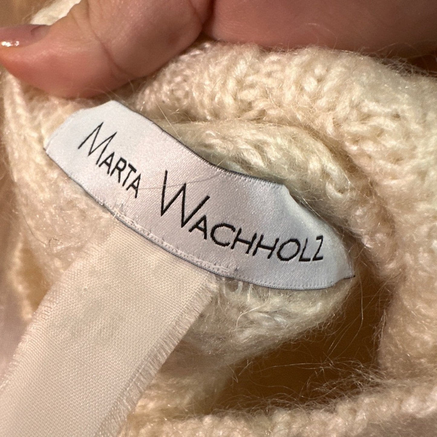 Marta Wachholtz cream knit wool hoodie