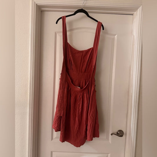 Hanalulu cotton linen overall aprin dress one size