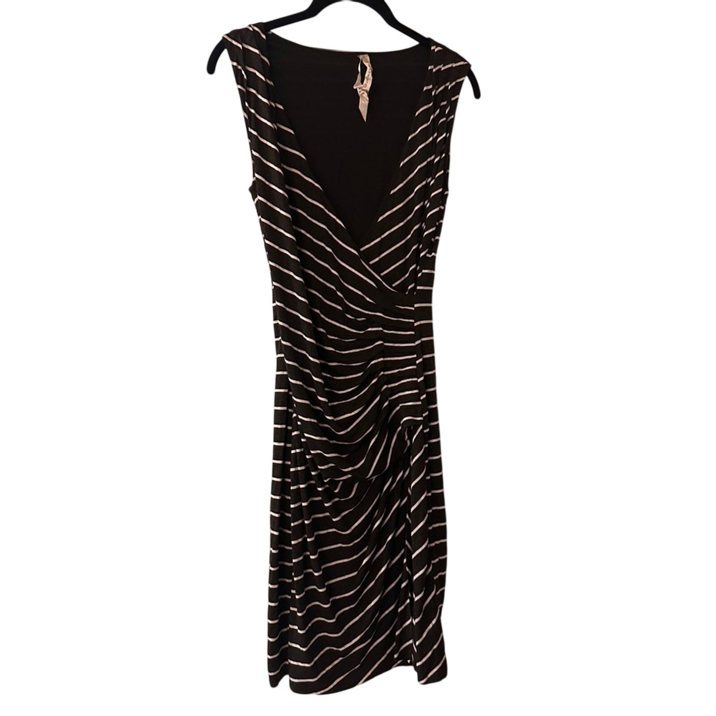 B44 Dressed dark grey and white striped dress size small