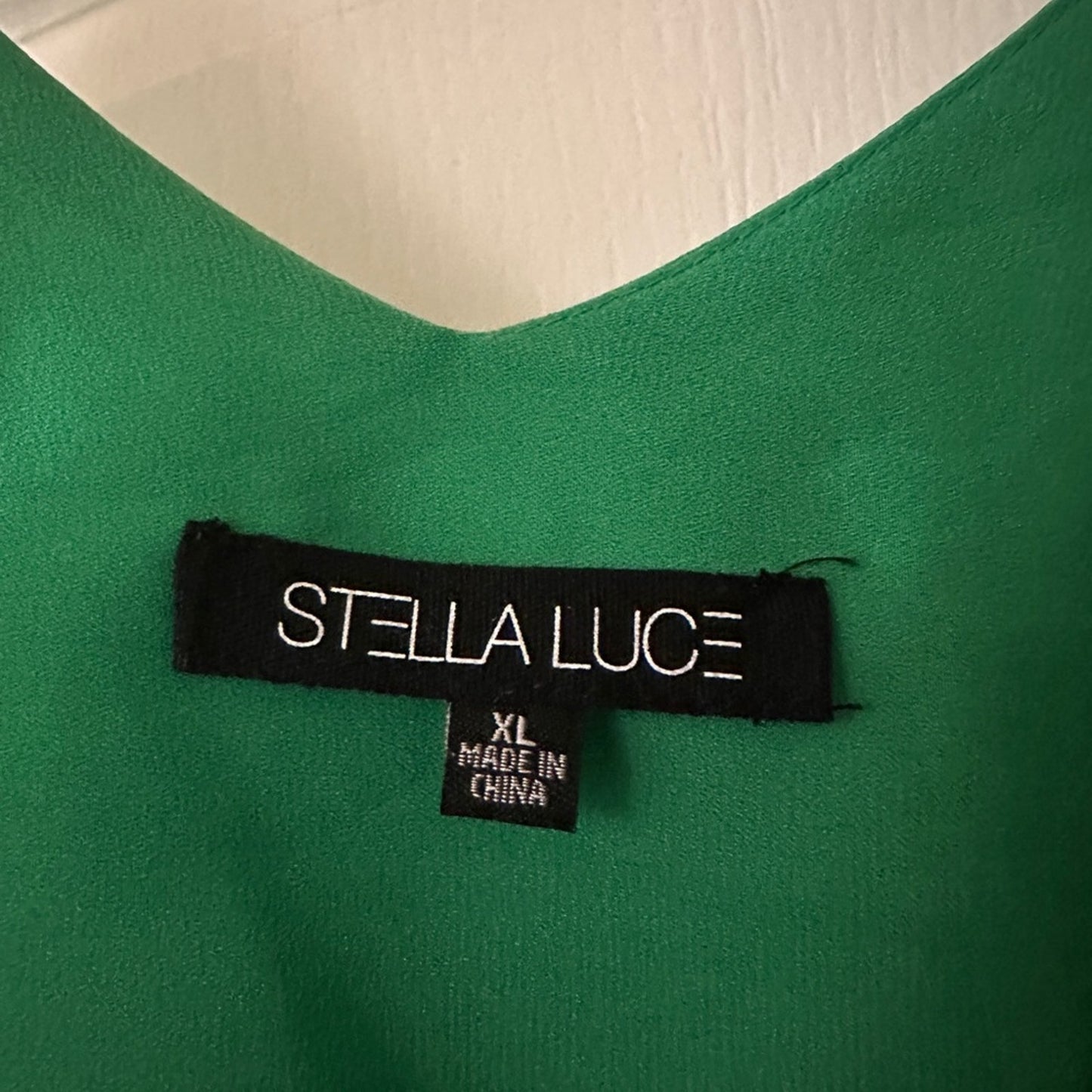 Stella Luce green tank chiffon blouse size extra large