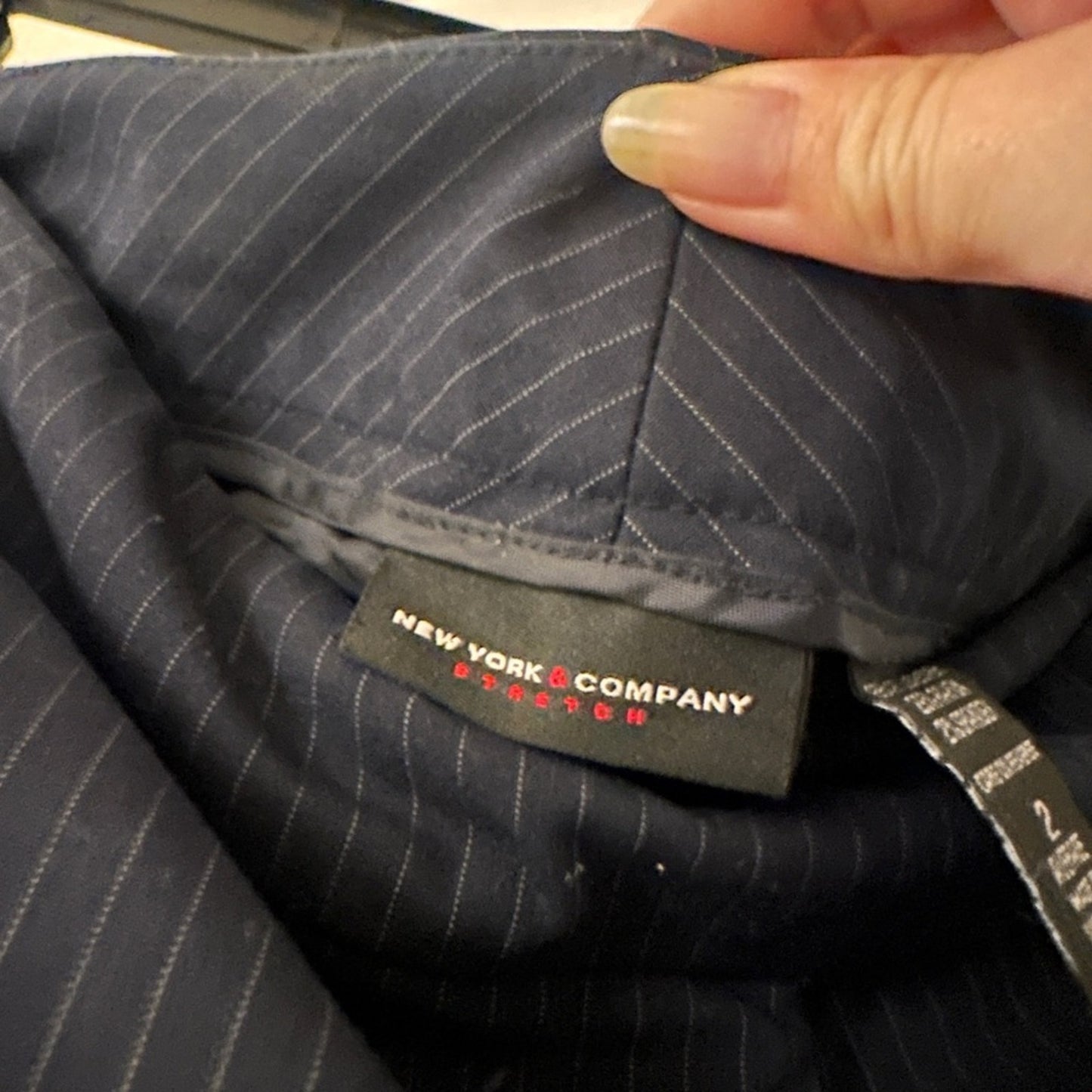 New York and company black pinstripe pants size 2