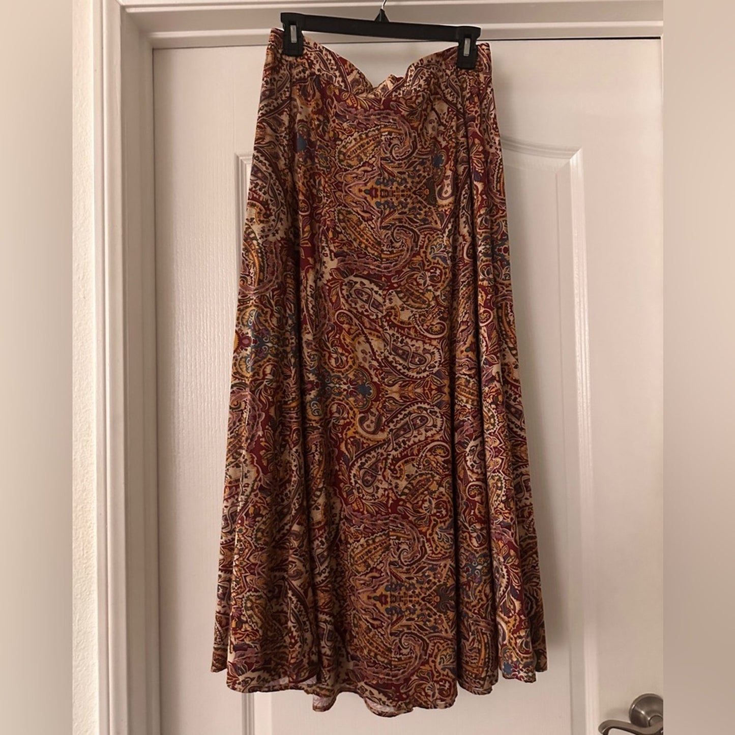Express vintage dark red printed maxi skirt size medium