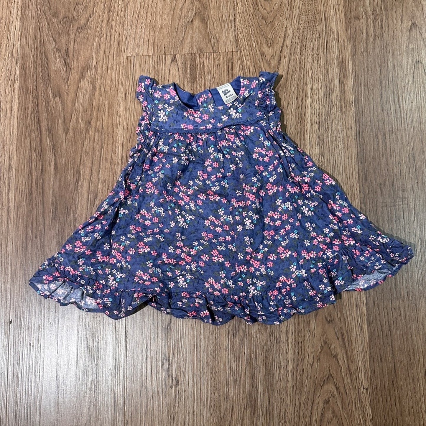 Baby B’gosh blue and pink floral dress size 6-9months