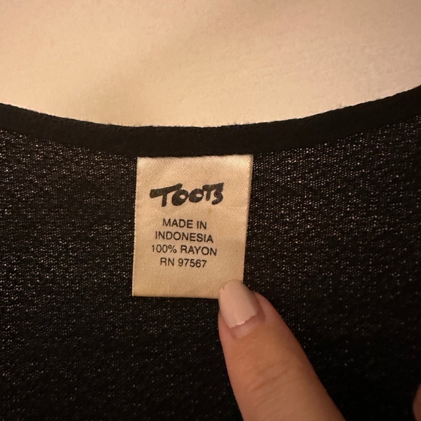 Toots black short sleeve top