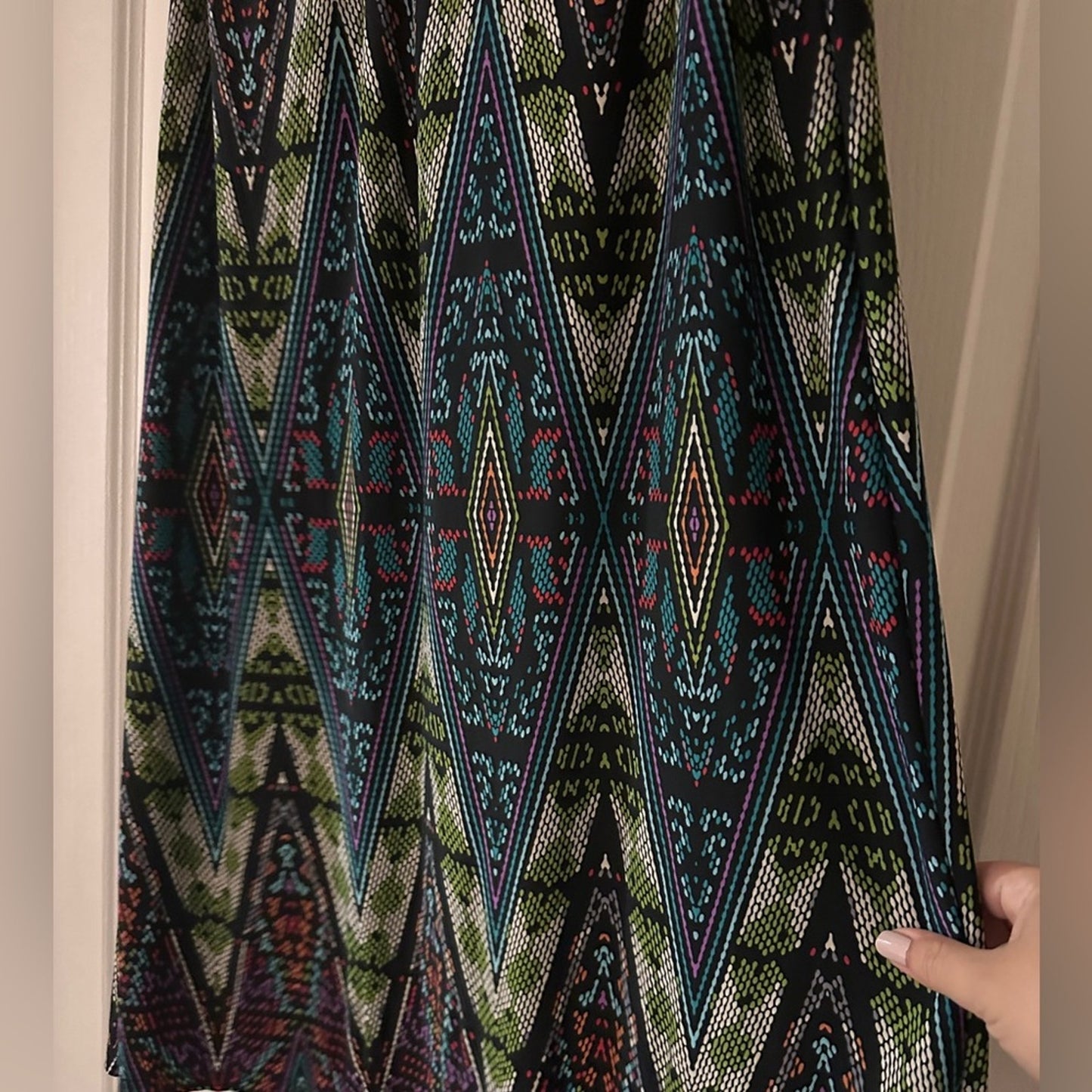🍷London Times multicolor tribal diamond print sleeves dress size 10