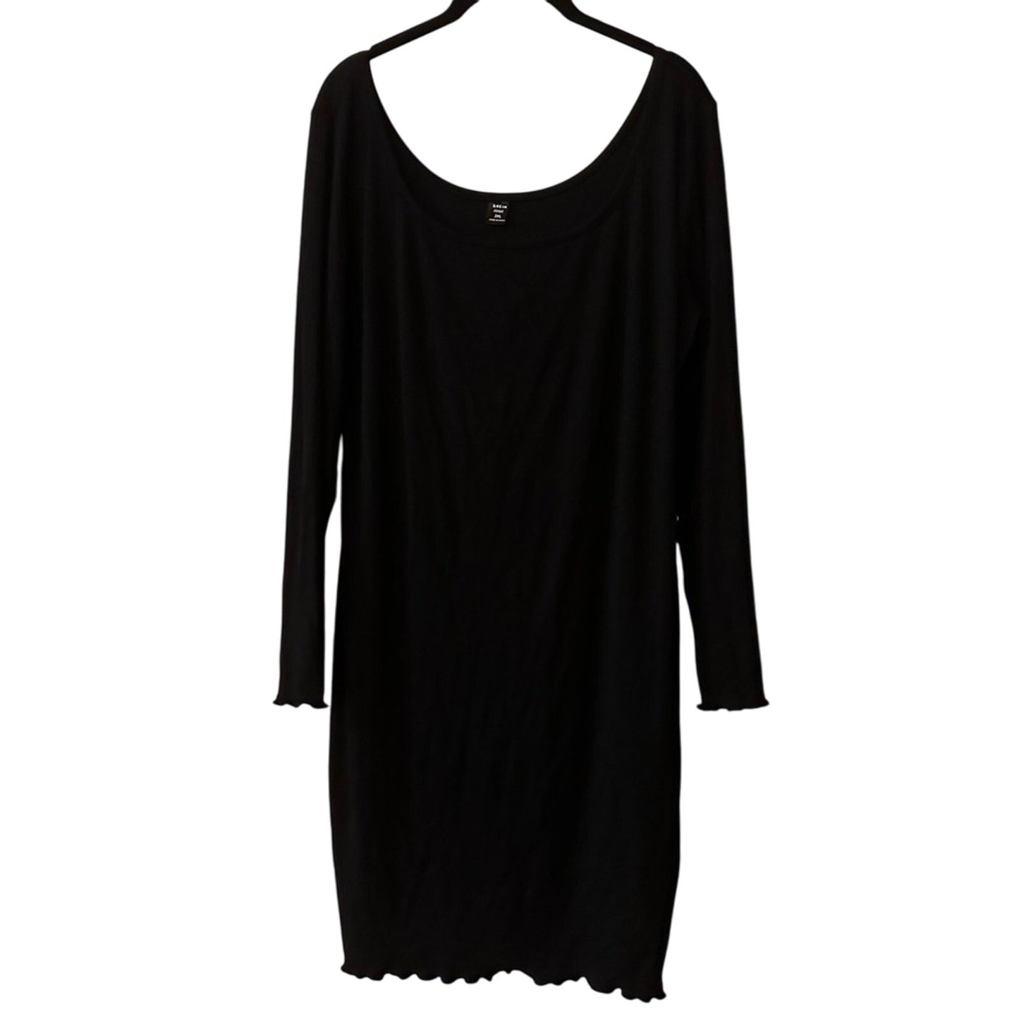 SHEIN curve black long sleeve ribbon knit mini dress size 2XL