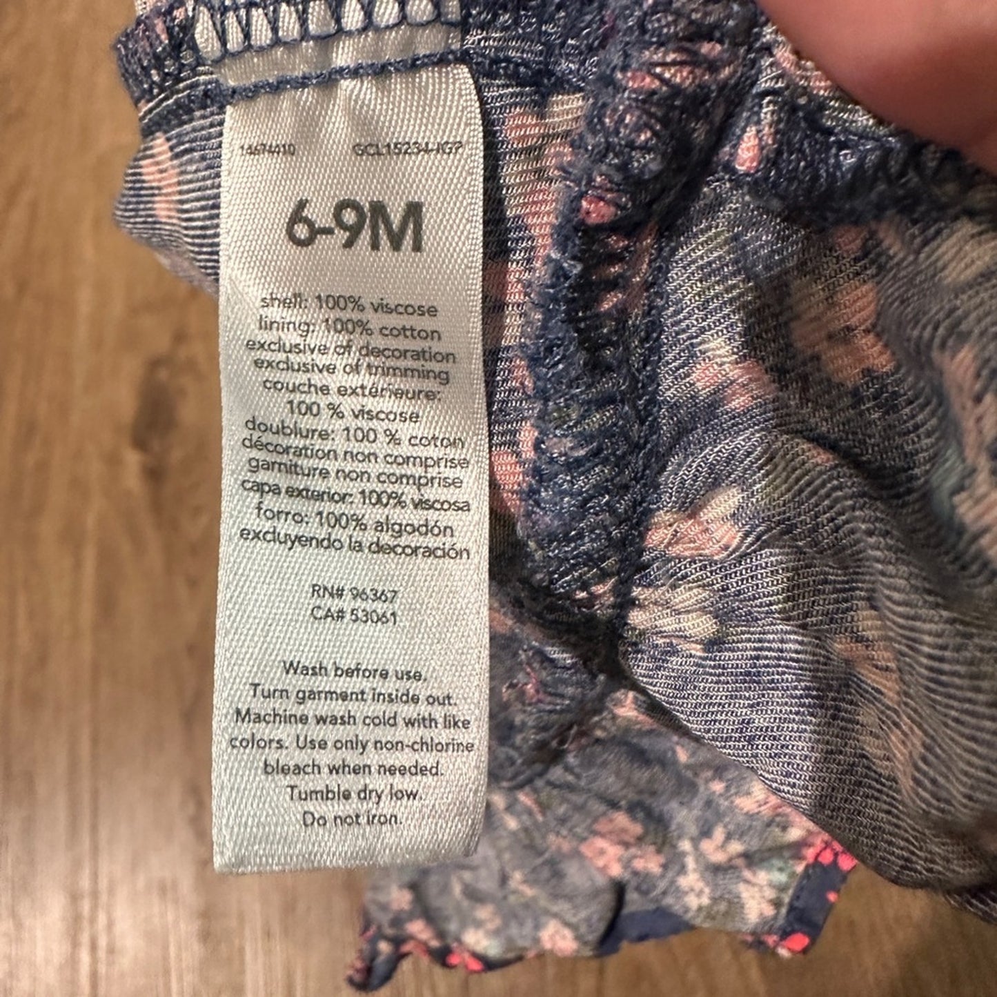 Baby B’gosh blue and pink floral dress size 6-9months