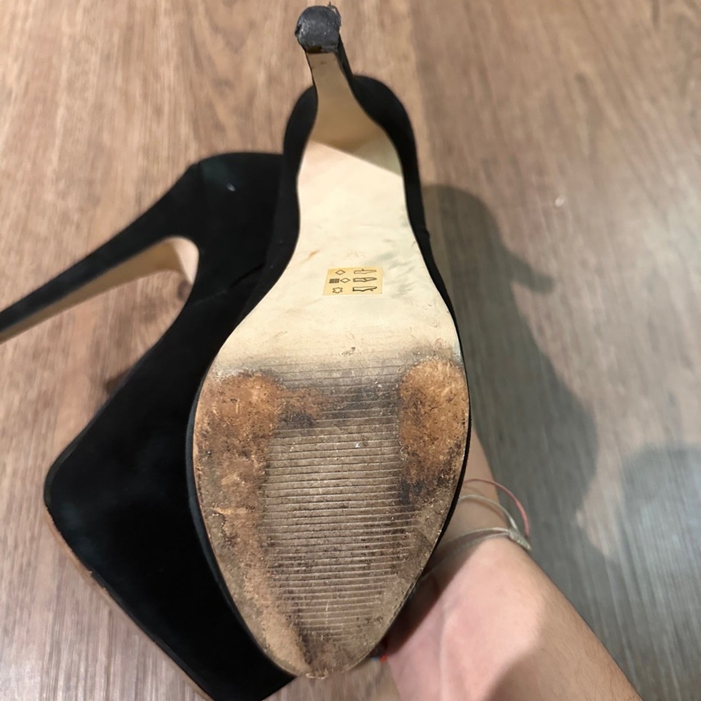 Carvela Kurt Geiger black platform stiletto bootie heels size 37