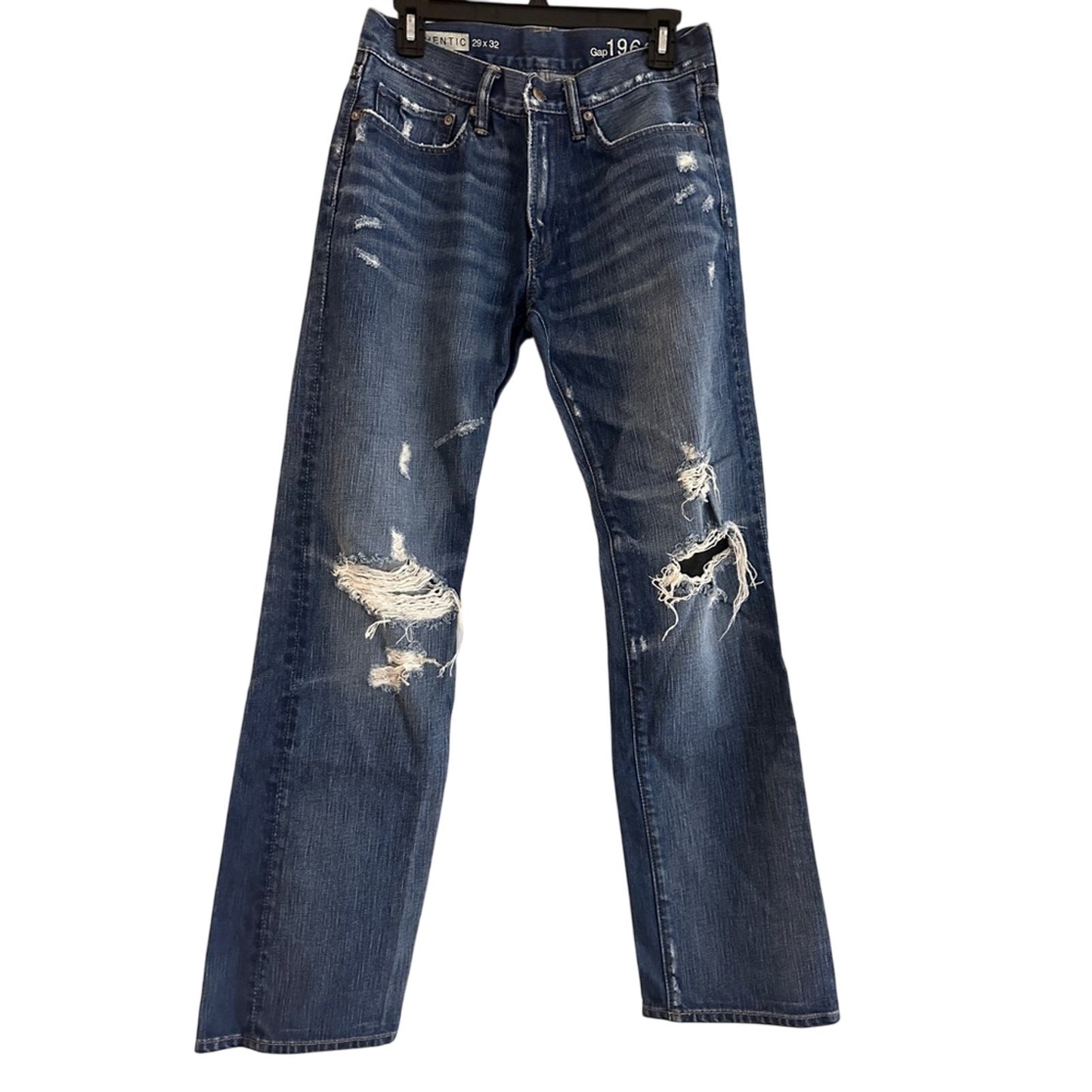 Gap 1969 authentic straight leg distressed jeans size 29x32