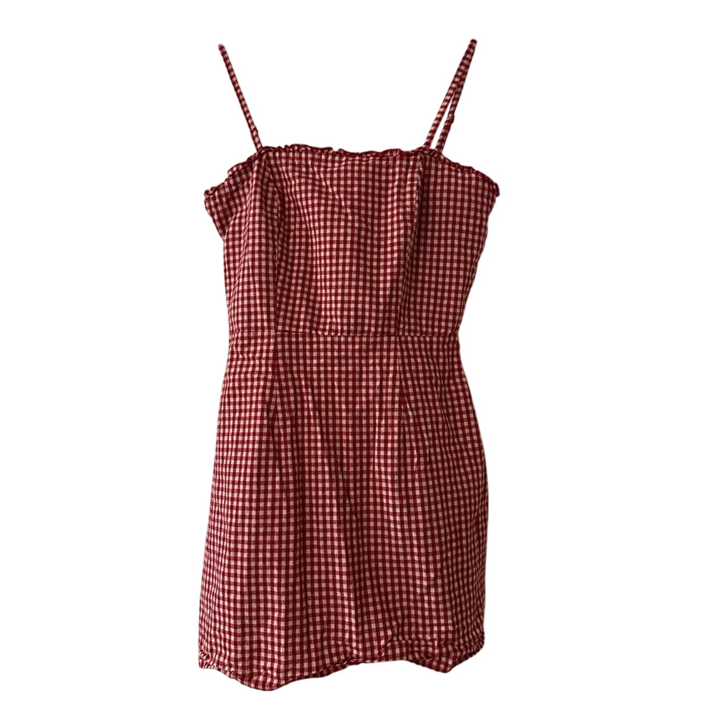 Kendall + Kylie red and white gingham mini dress size xs