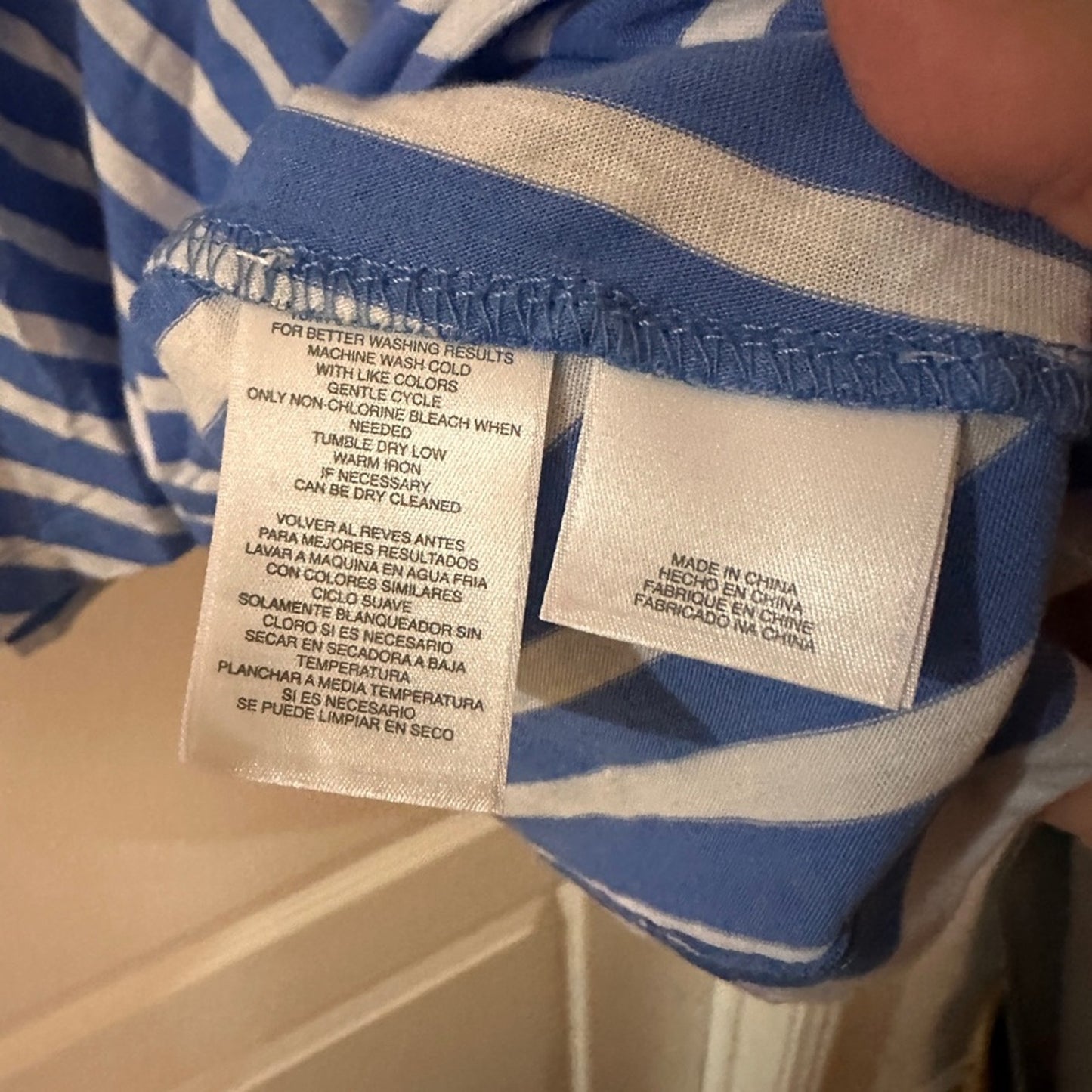 🍷Jones New York blue and white striped long sleeve tee shirt size 1X