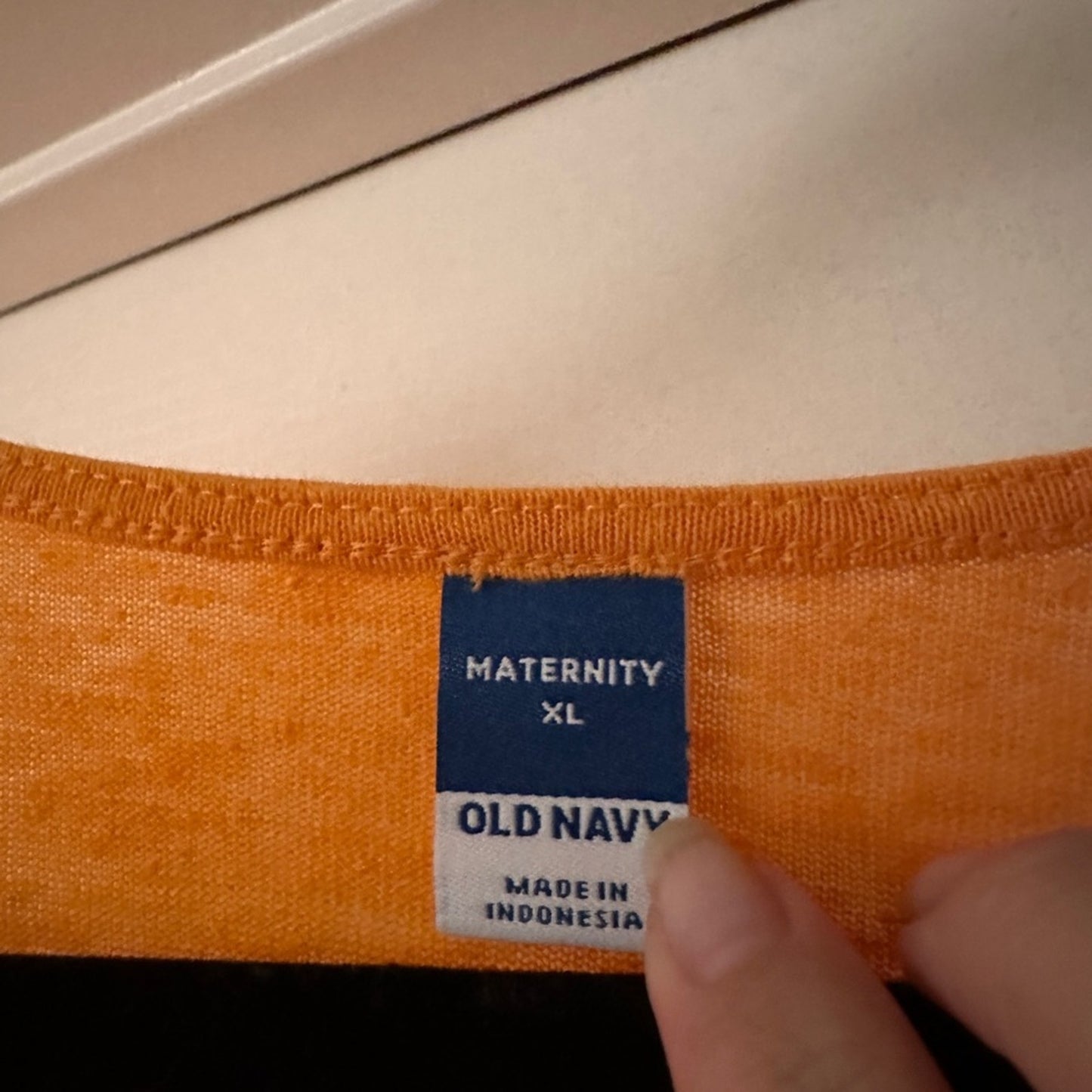 🍷Old navy orange linen blend vneck ss tee shirt size XL maternity