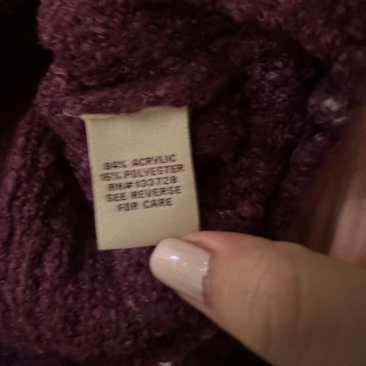 Mudd dark burgundy off the shoulder sweater size small