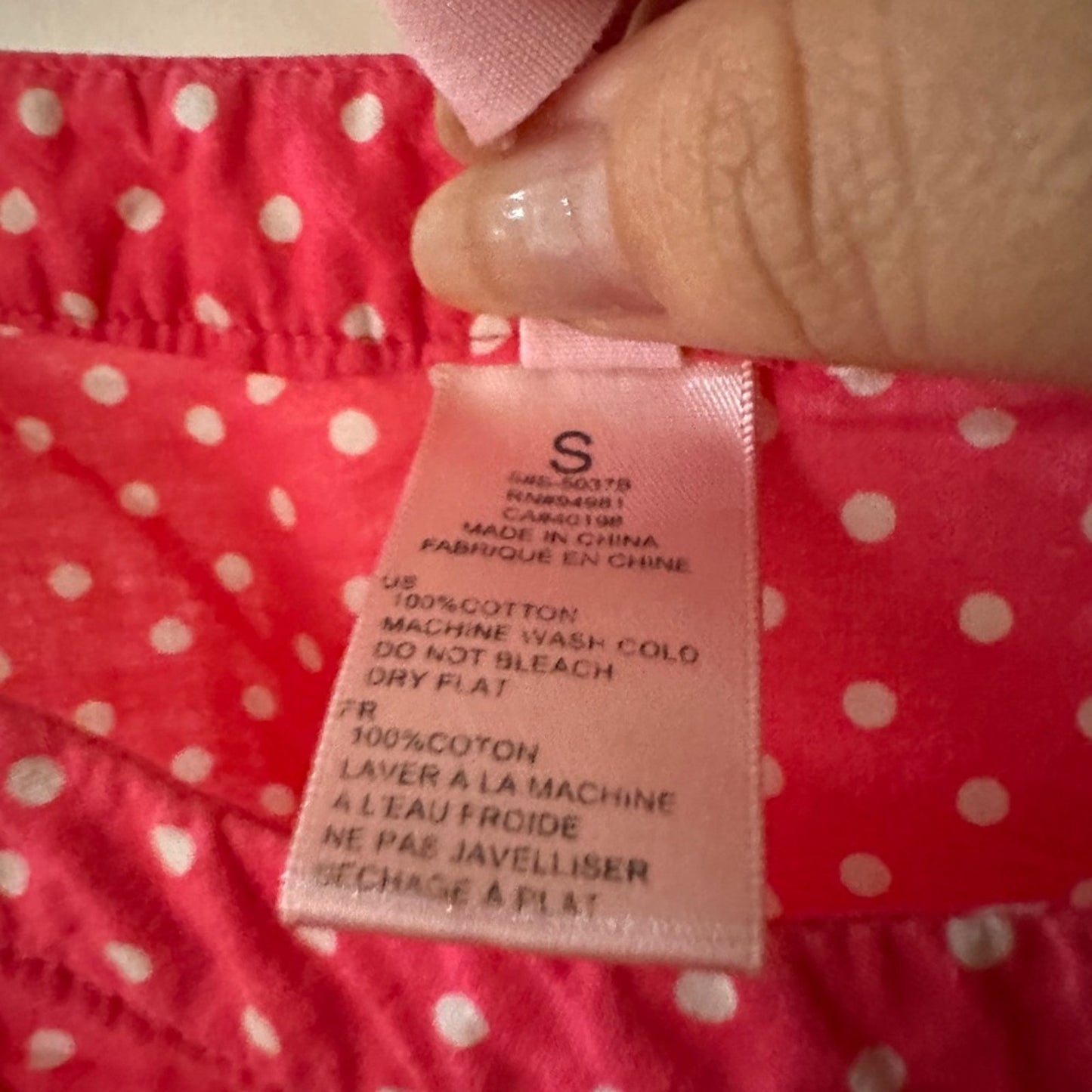 Cereal for forever 21 cotton pink polkadot chemise slip size small