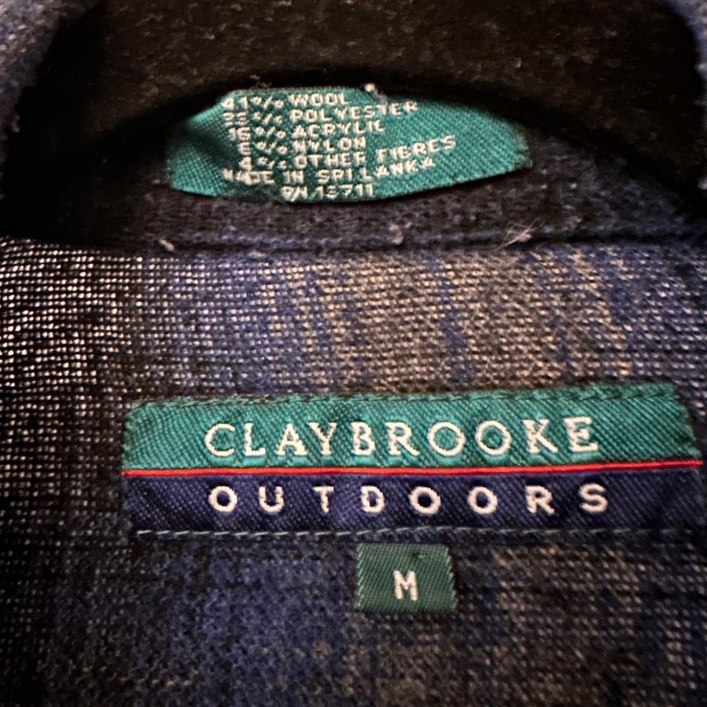 Claybrooke Outdoors blue and grey plaid flannel, wool blend , size medium