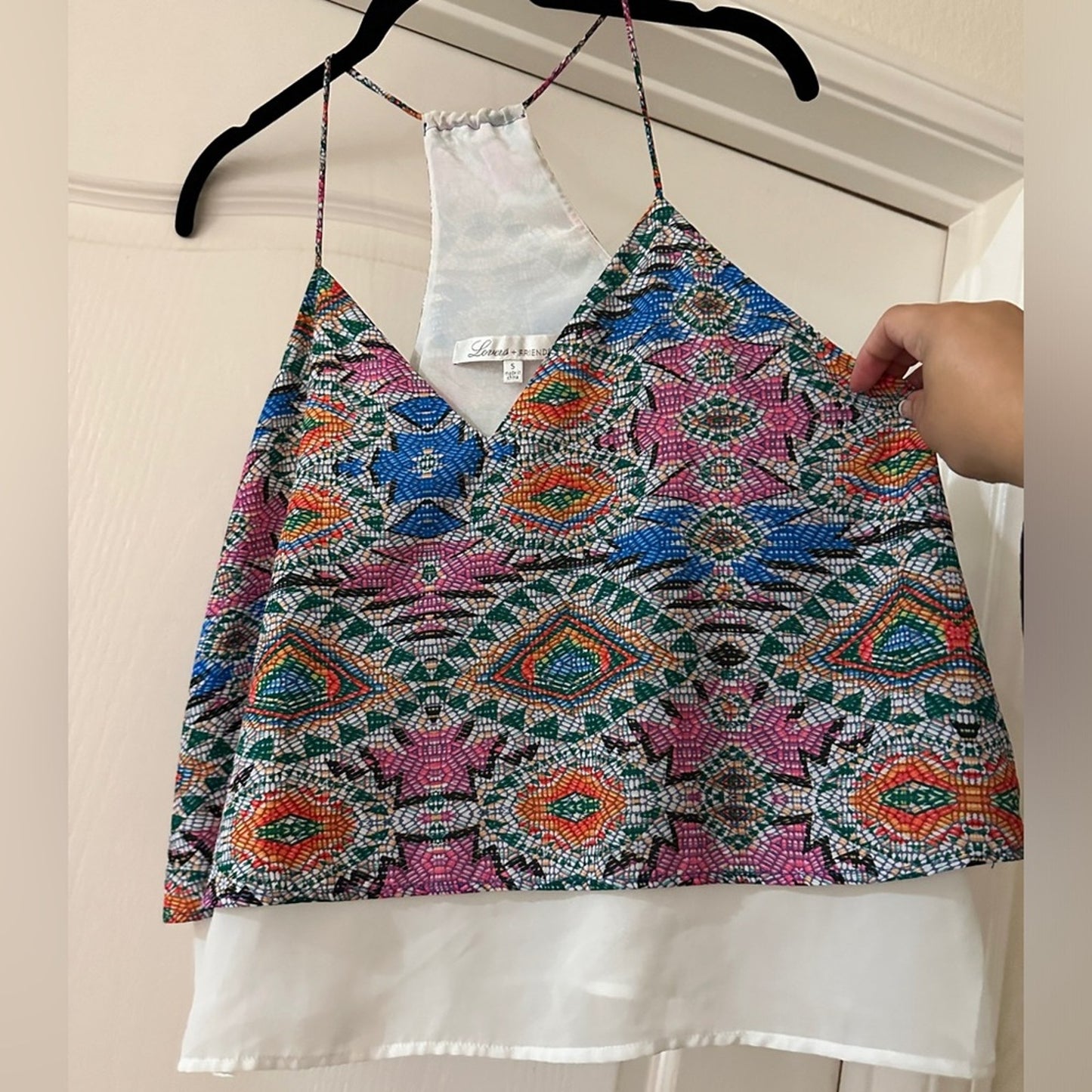 Lovers + Friends layered look racer tank size small