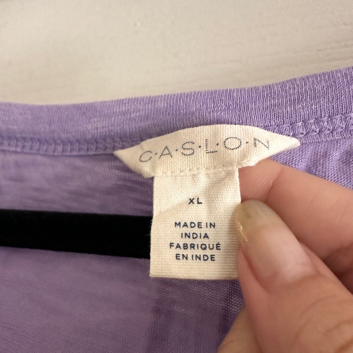 🍷Caslon Long sleeve v neck purple tee shirt size xl