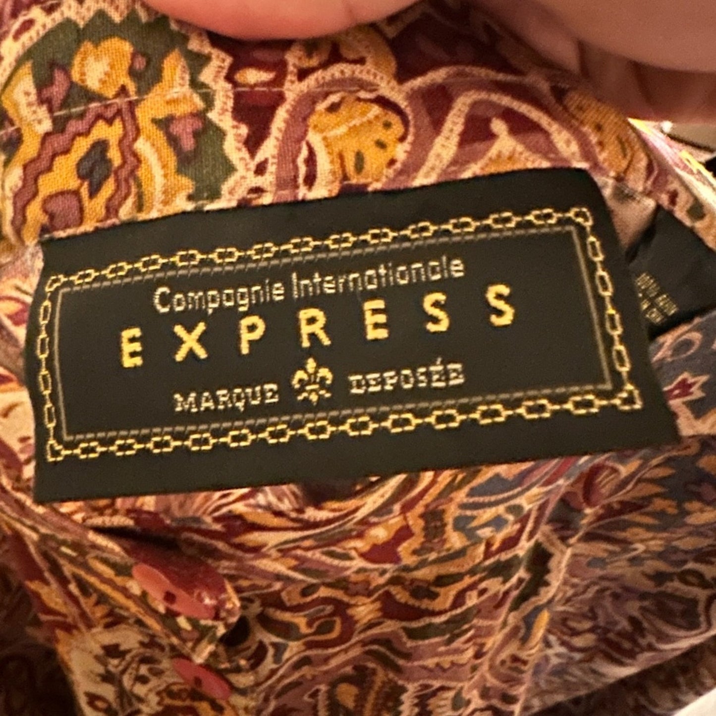 Express vintage dark red printed maxi skirt size medium