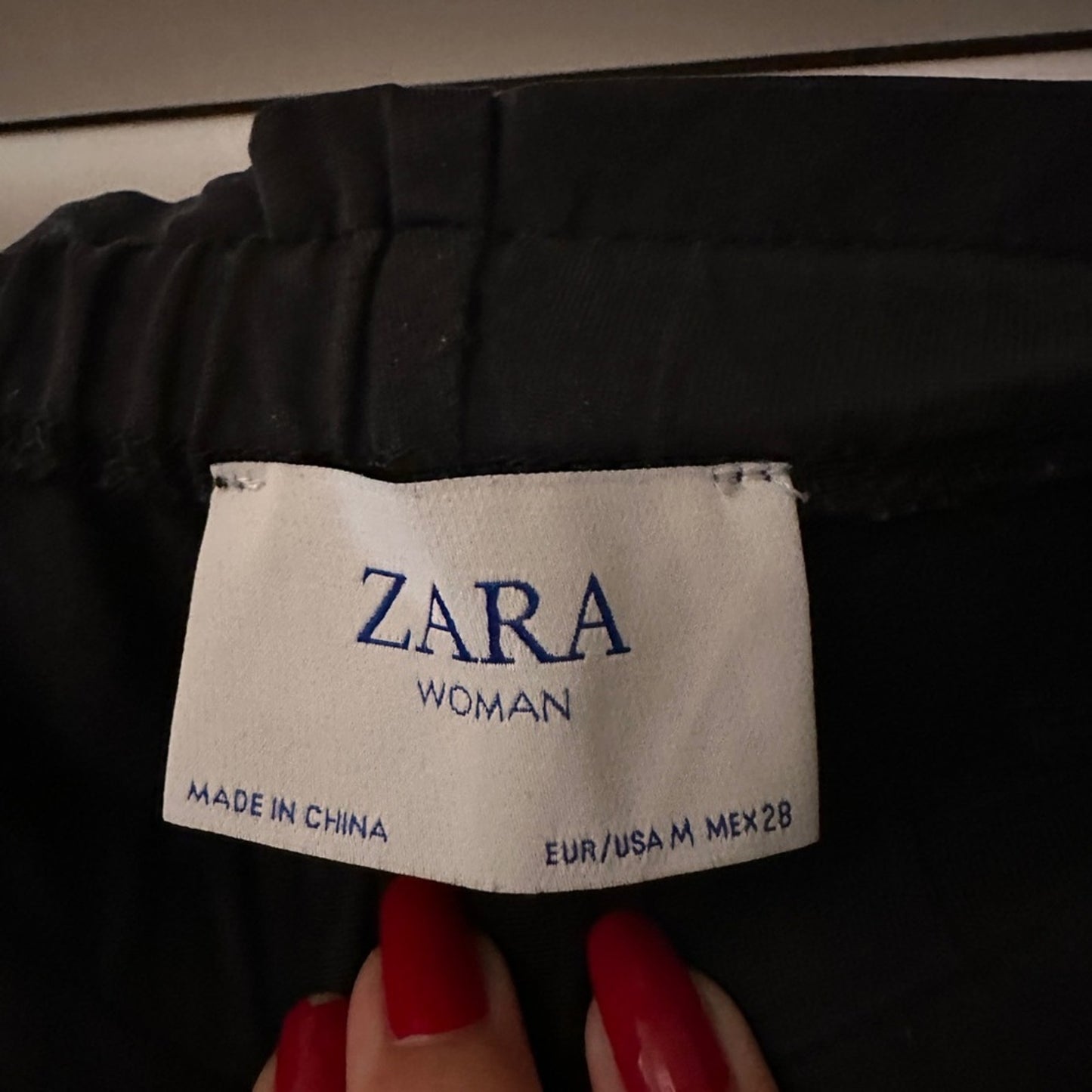 Zara dark grey tie waist trouser pants size medium