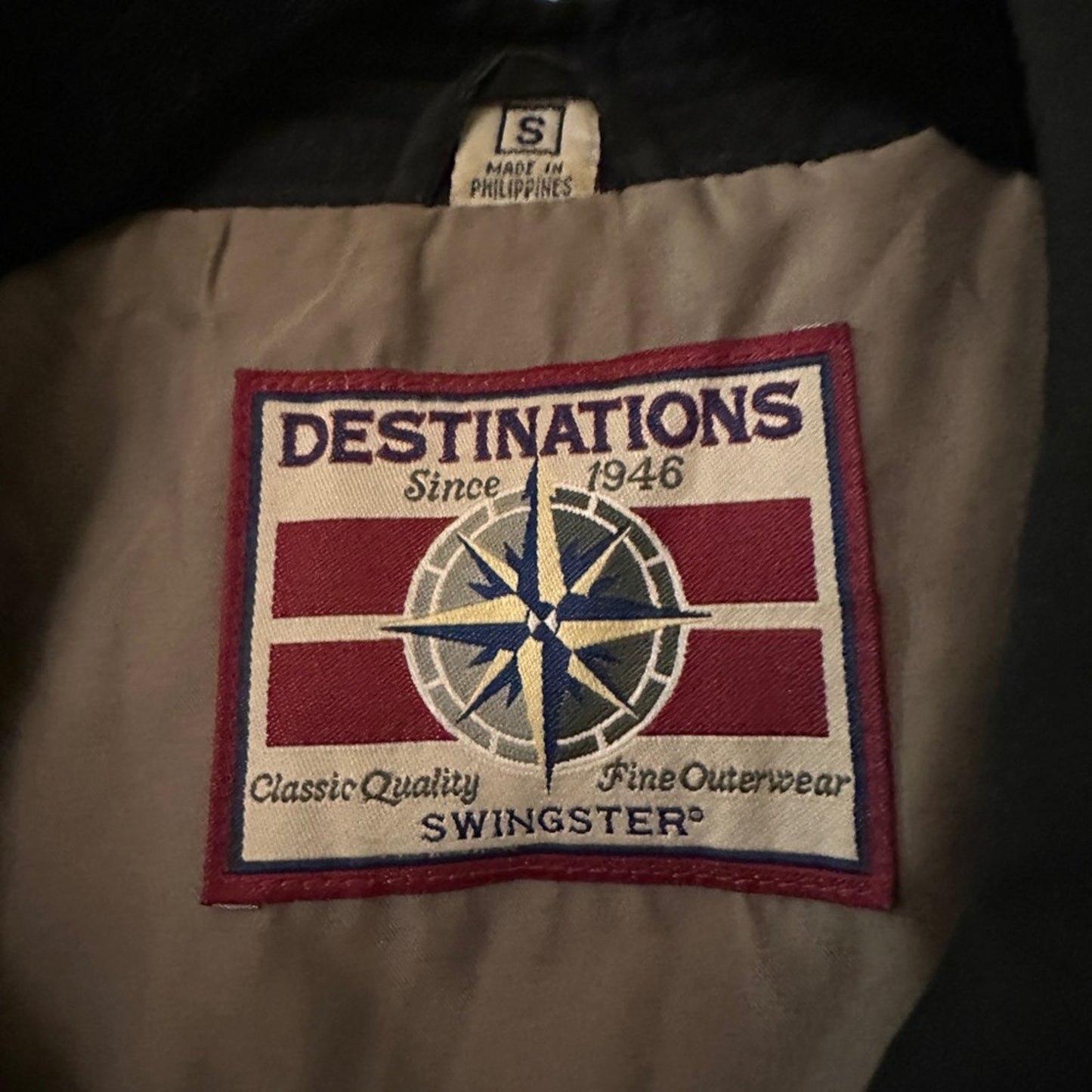 Destinations black nylon jacket size small